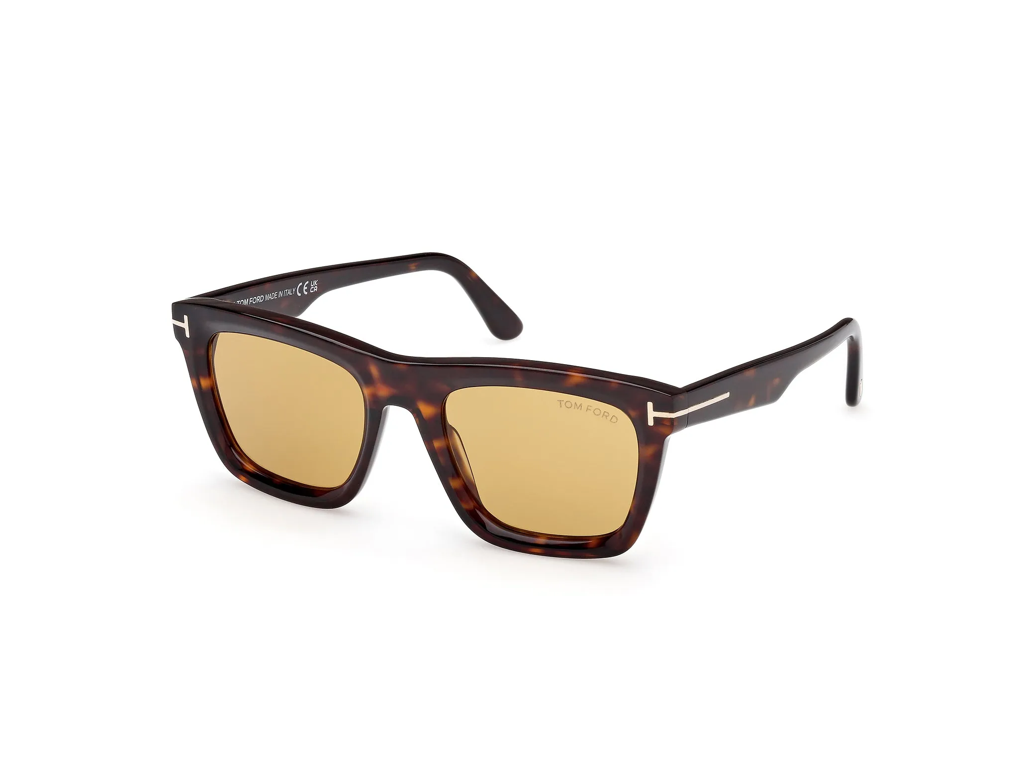 TOM FORD FT1207 LELIO 52E Occhiali da sole Acetato Havana Giallo Squadrata Normale - immagine 1