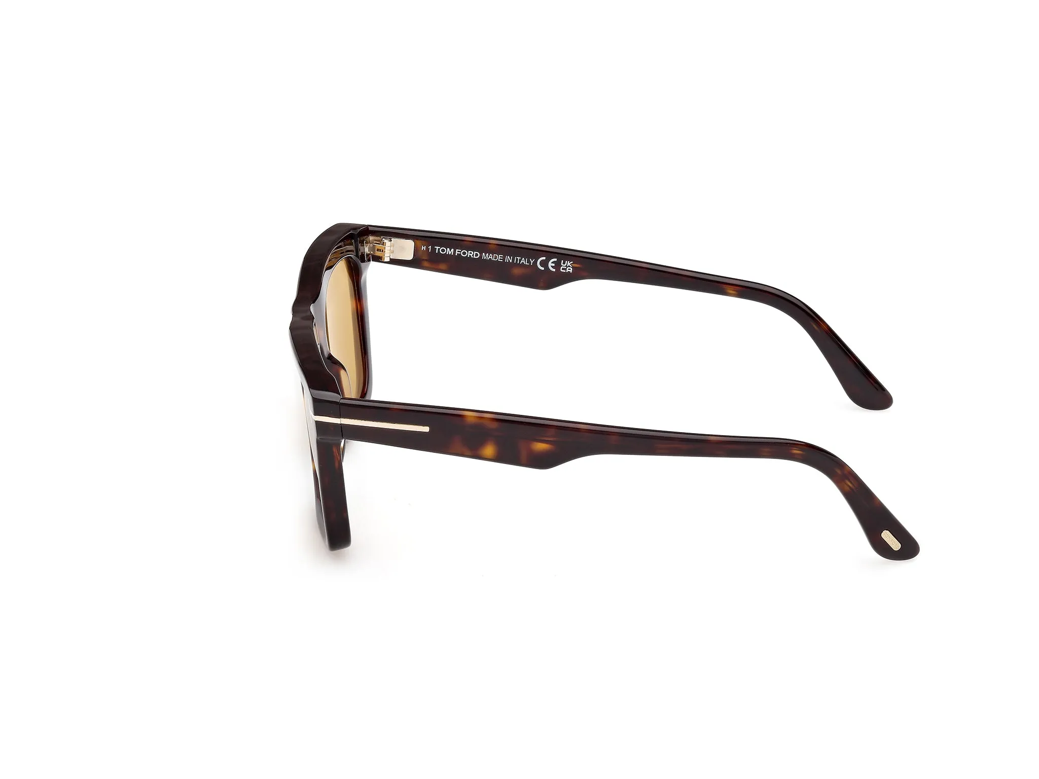 TOM FORD FT1207 LELIO 52E Occhiali da sole Acetato Havana Giallo Squadrata Normale - immagine 3