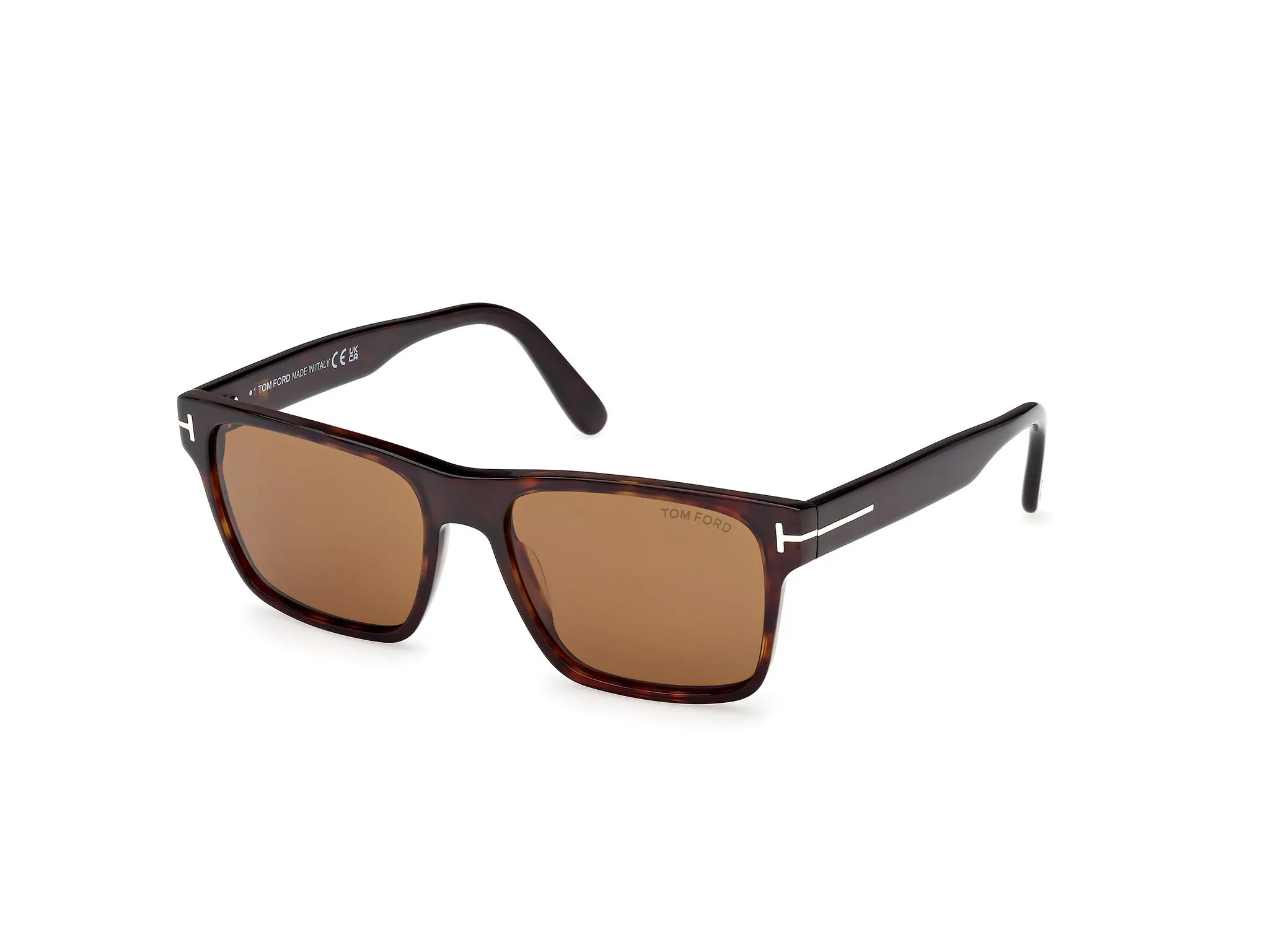 TOM FORD FT1205 CALDER 52E Occhiali da sole Acetato Havana Marrone Squadrata Normale - immagine 1