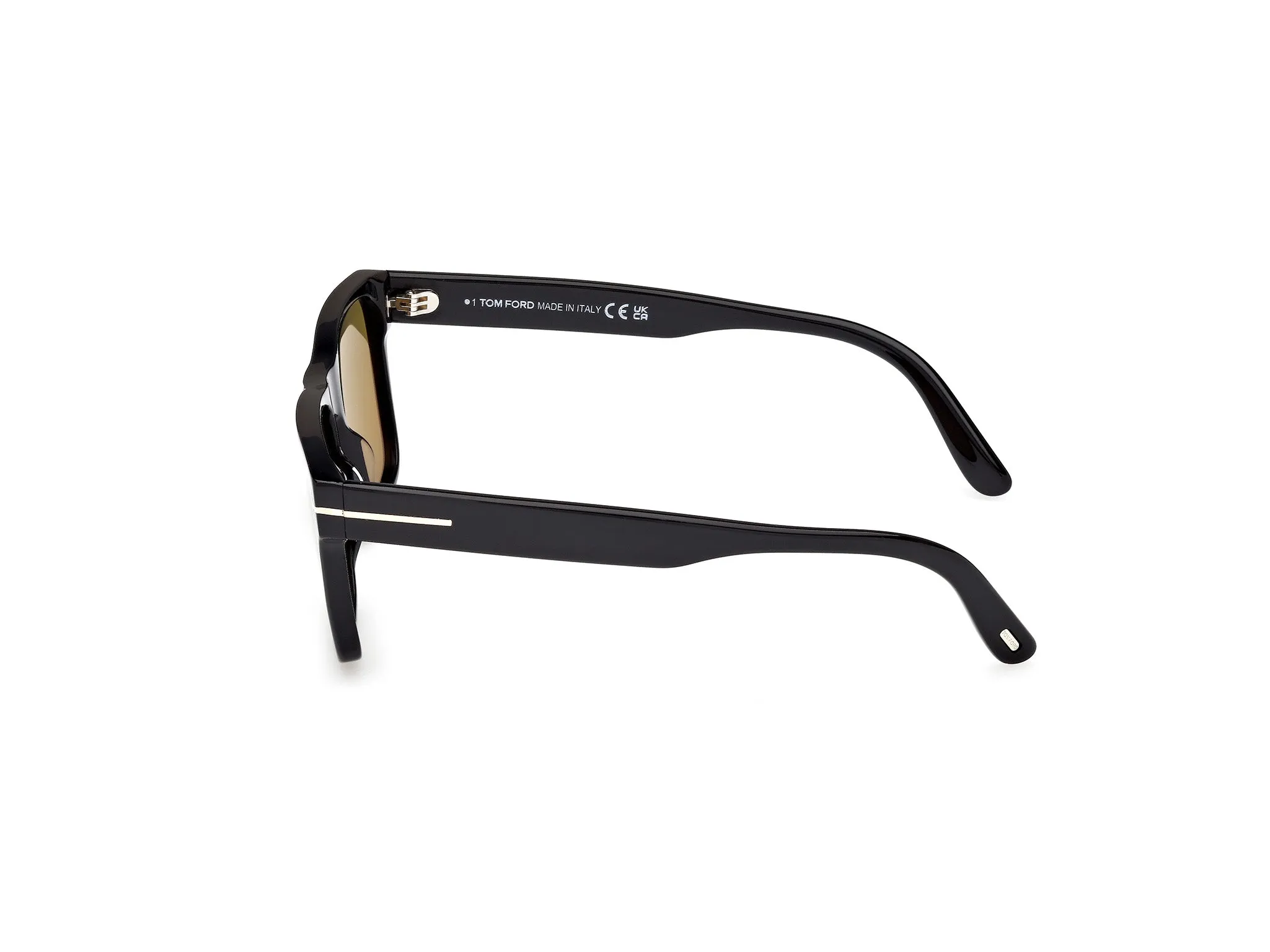 TOM FORD FT1205 CALDER 01H Occhiali da sole Acetato Nero Marrone Squadrata Polarizzata - immagine 3