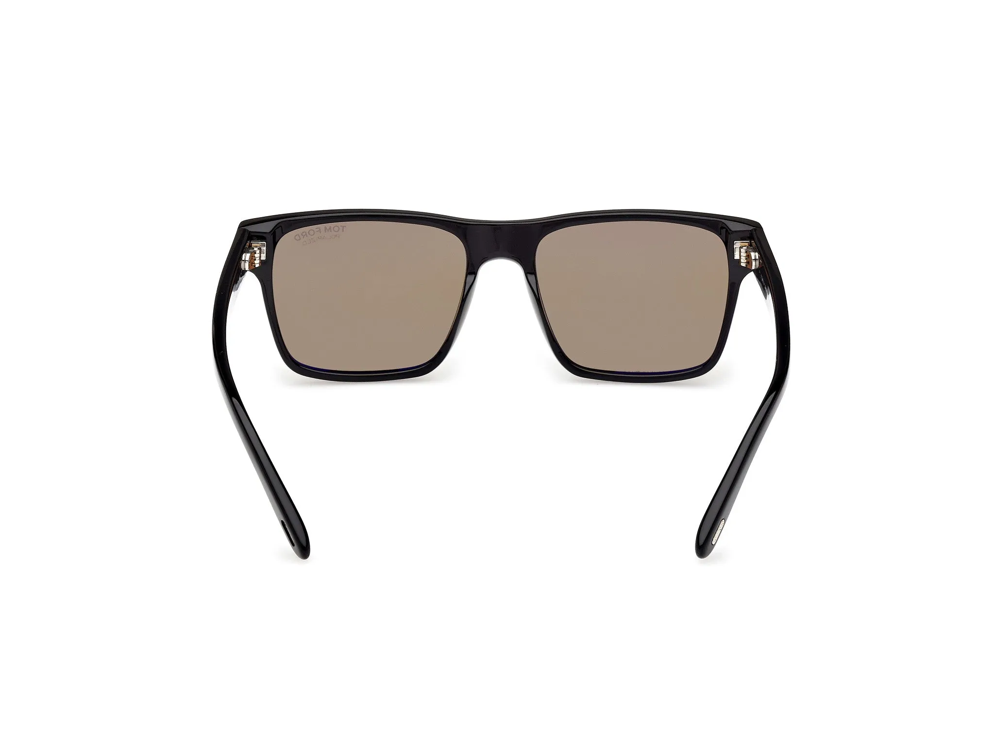 TOM FORD FT1205 CALDER 01H Occhiali da sole Acetato Nero Marrone Squadrata Polarizzata - immagine 4