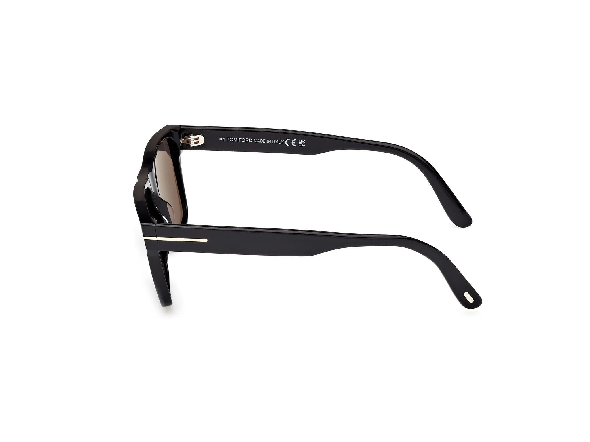 TOM FORD FT1205 CALDER 01A Occhiali da sole Acetato Nero Fumo Squadrata Normale - immagine 3