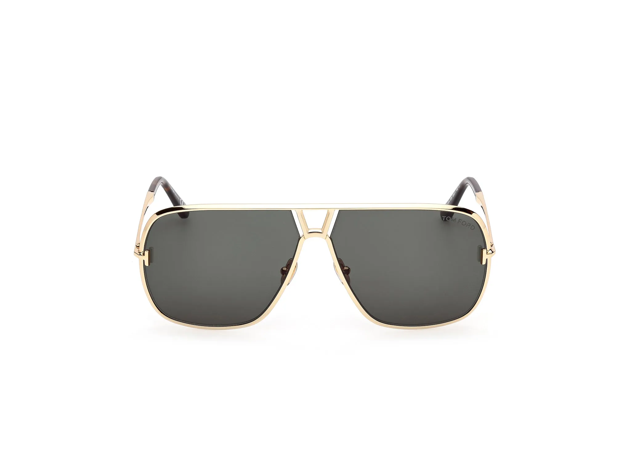 TOM FORD FT1204 STAVROS 30N Occhiali da sole Metallo Oro Verde Squadrata Normale - immagine 2