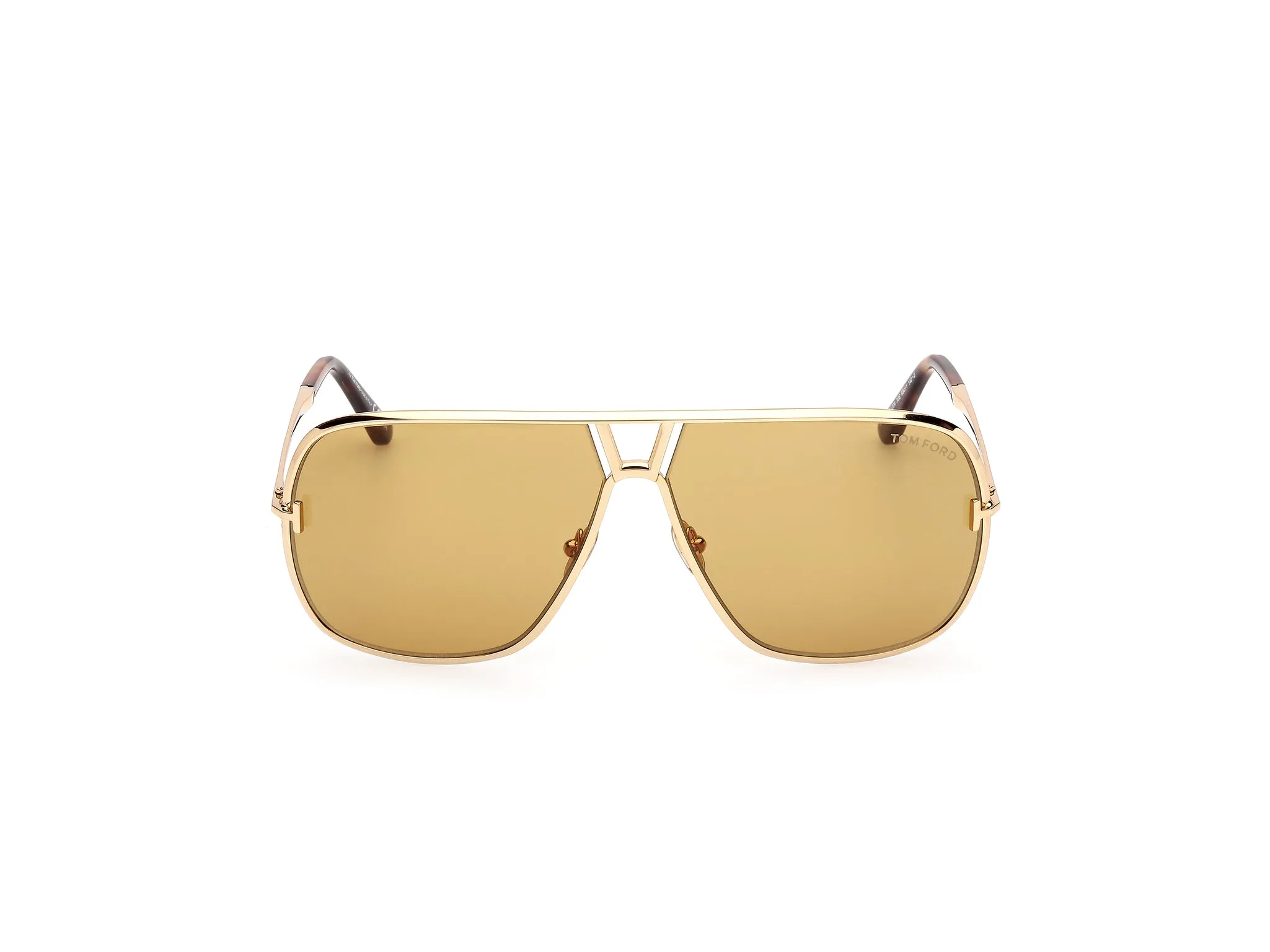 TOM FORD FT1204 STAVROS 30E Occhiali da sole Metallo Oro Marrone Squadrata Normale - immagine 2