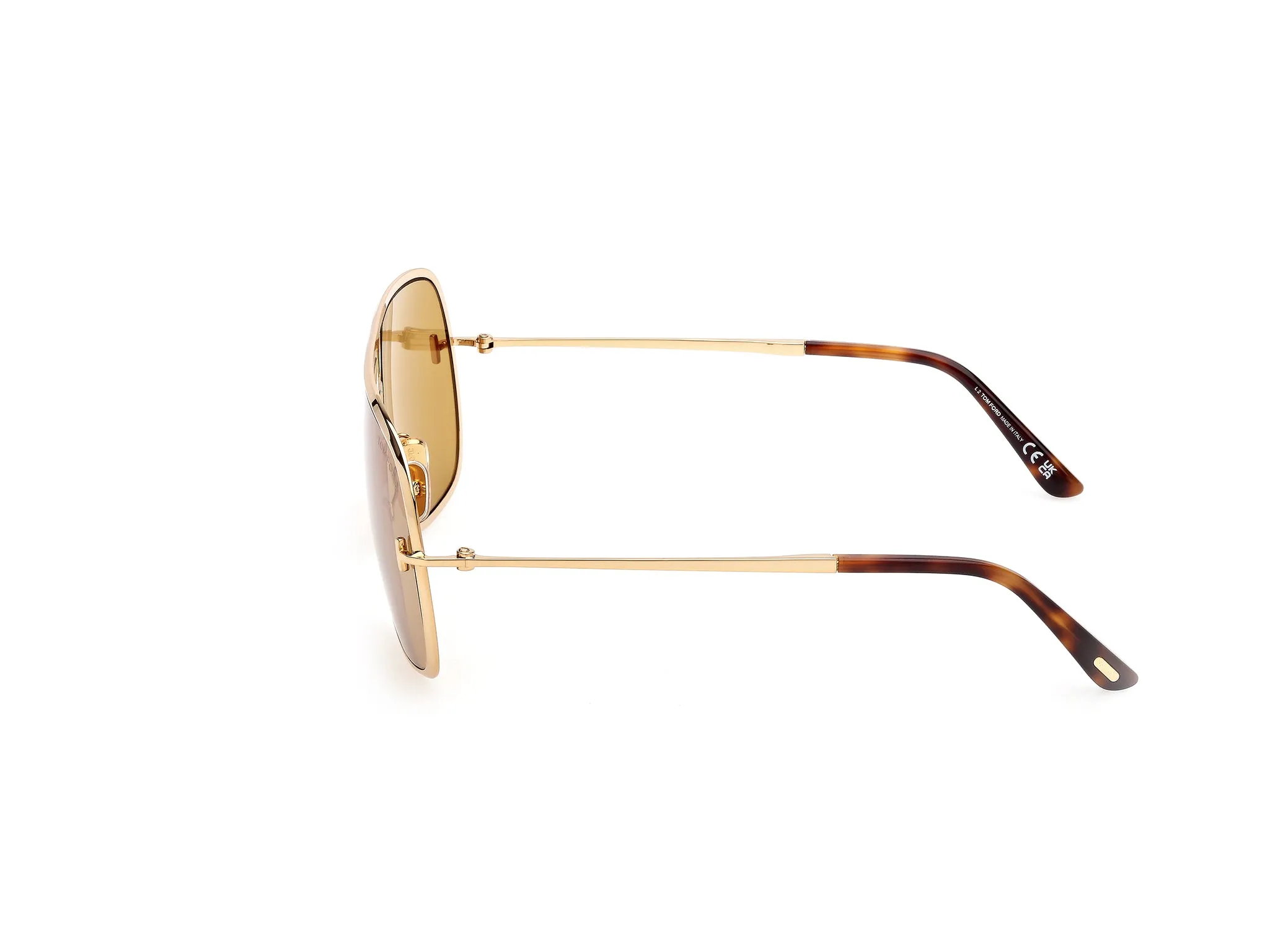 TOM FORD FT1204 STAVROS 30E Occhiali da sole Metallo Oro Marrone Squadrata Normale - immagine 3