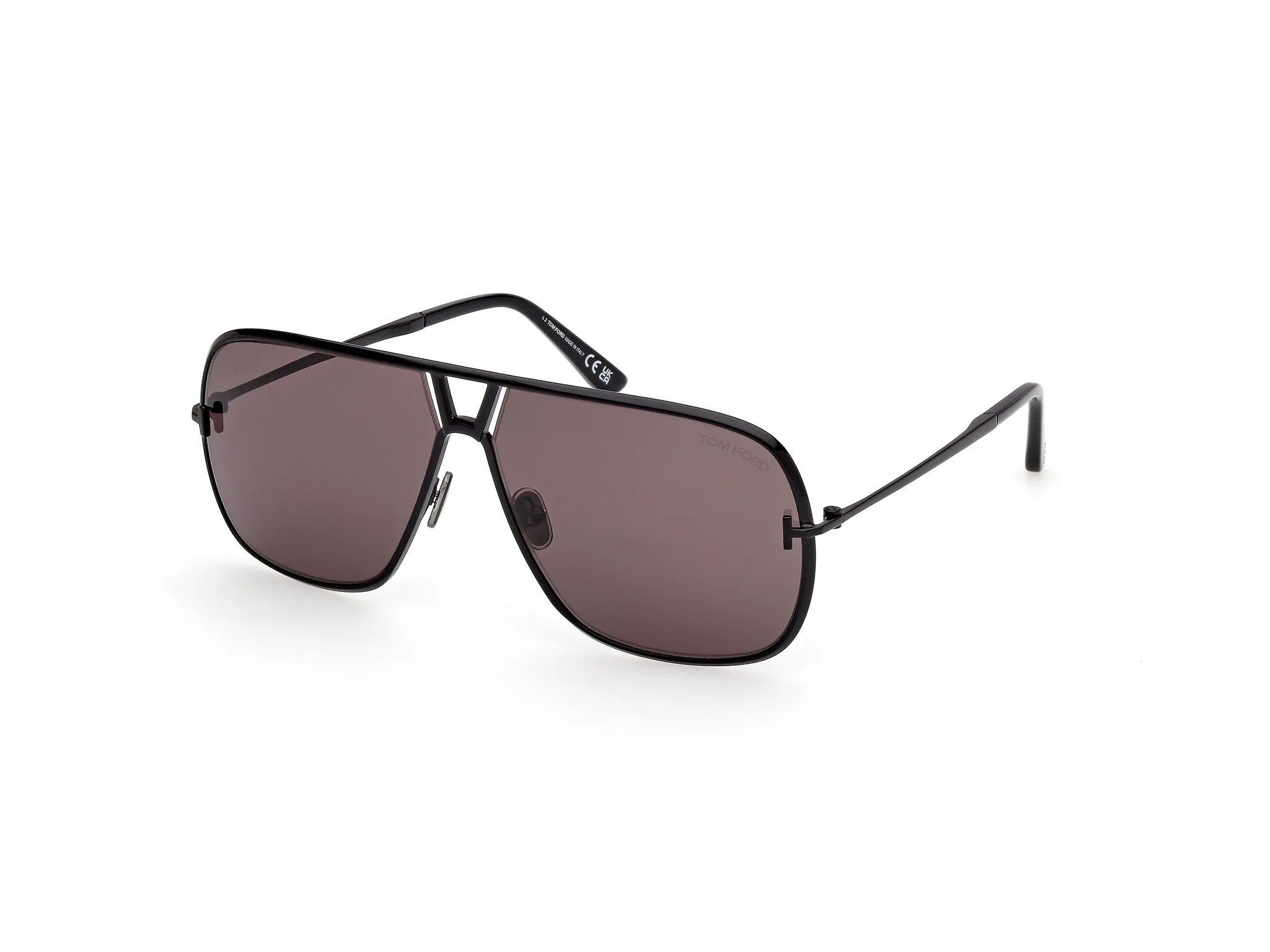 TOM FORD FT1204 STAVROS 01A Occhiali da sole Metallo Nero Fumo Squadrata Normale - immagine 1