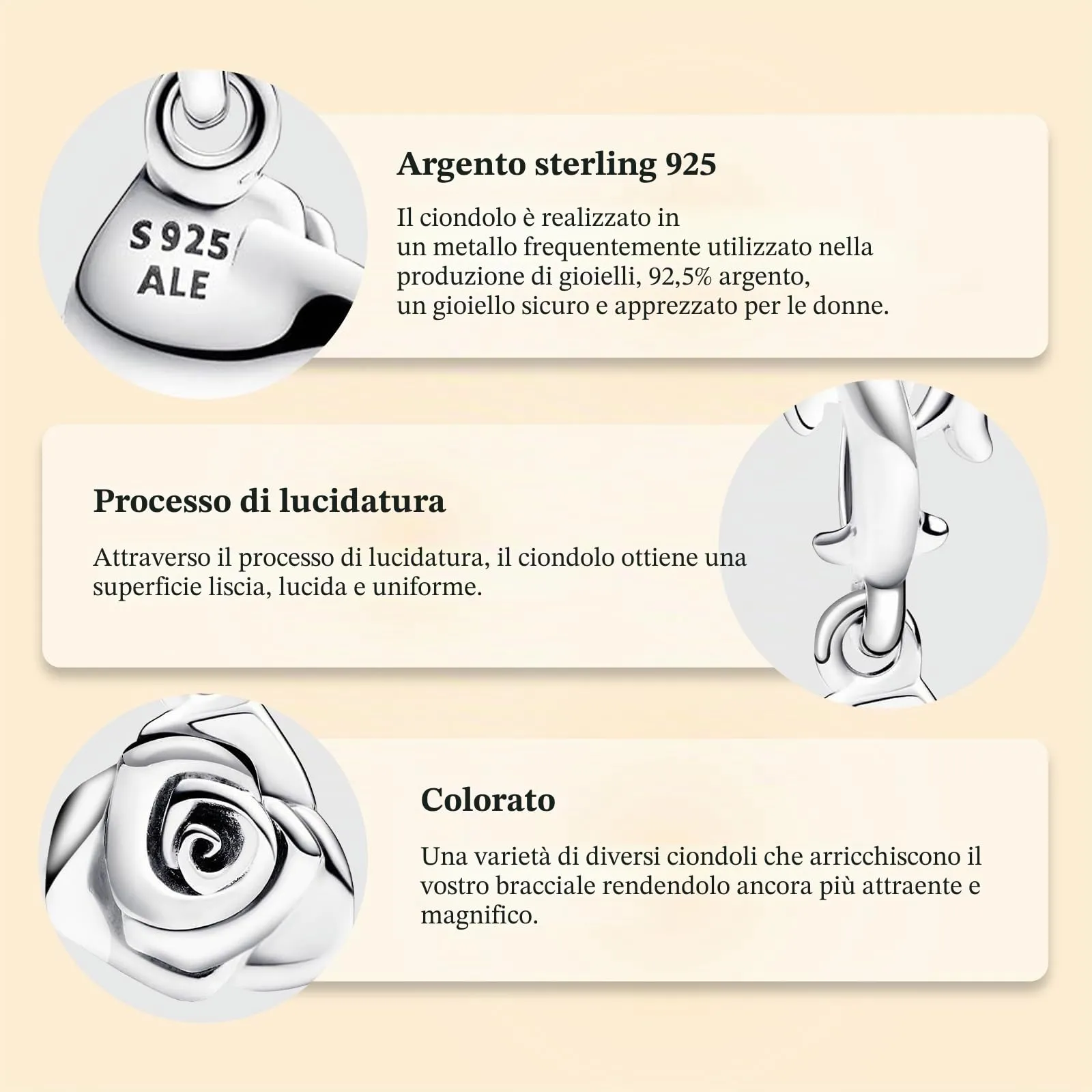 J.Fée Charms per Bracciali Ciondoli per Collane in 925 Argento - immagine 6