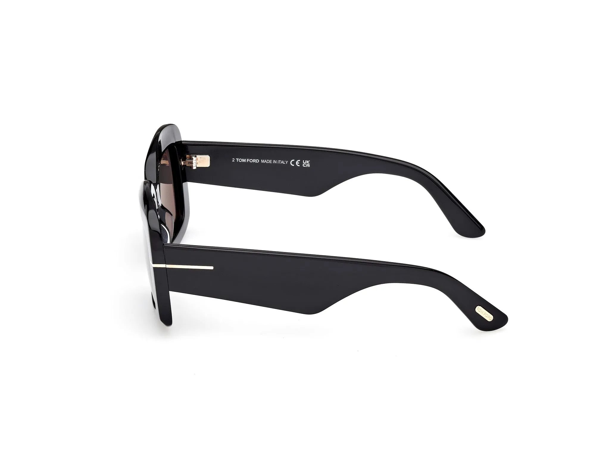 TOM FORD FT1218 VENETIA 01A Occhiali da sole Acetato Nero Fumo Squadrata Normale - immagine 3