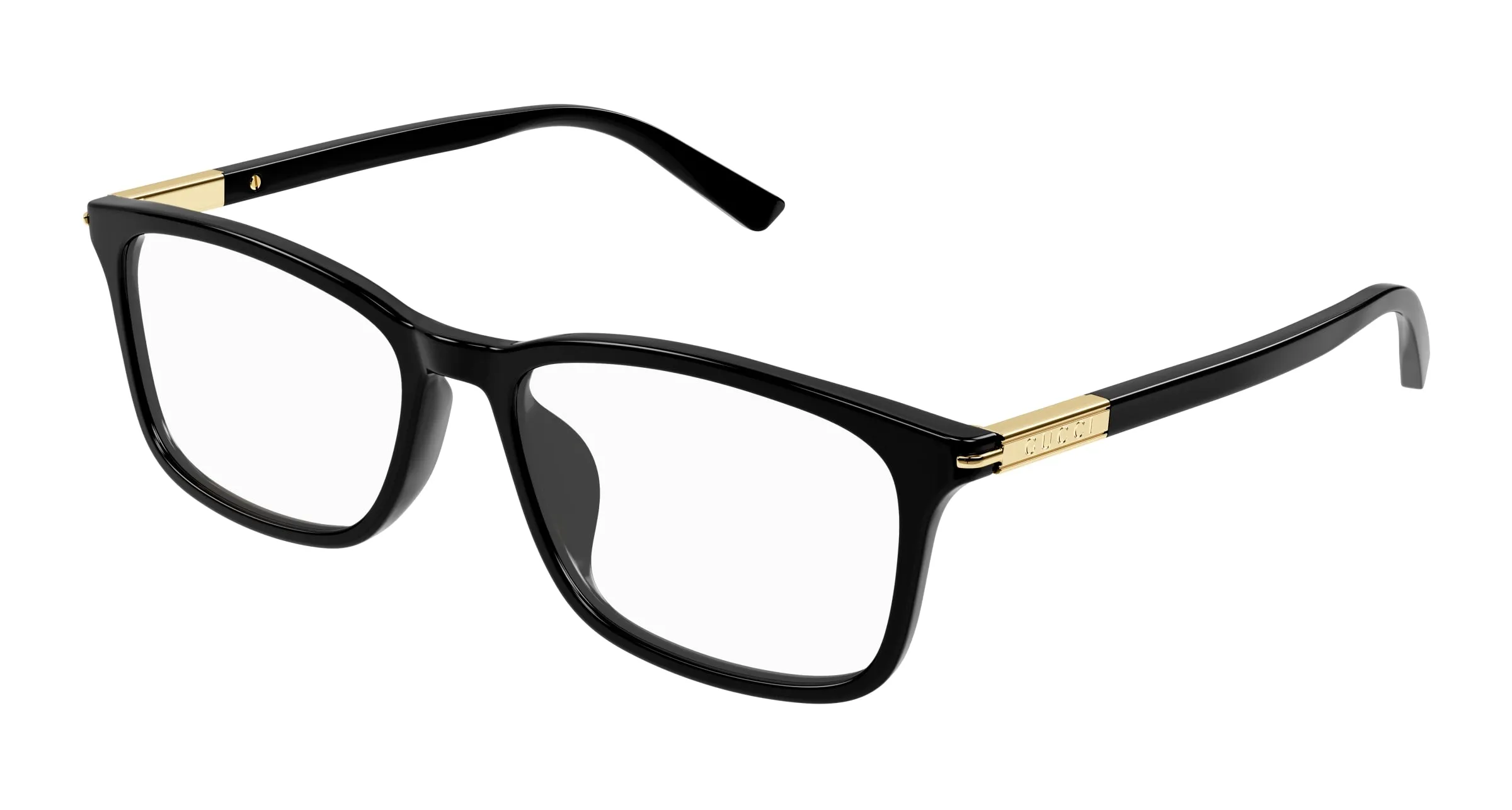 Gucci GG1900OA 001 Montature da vista Acetato Nero Trasparente Squadrata - immagine 1