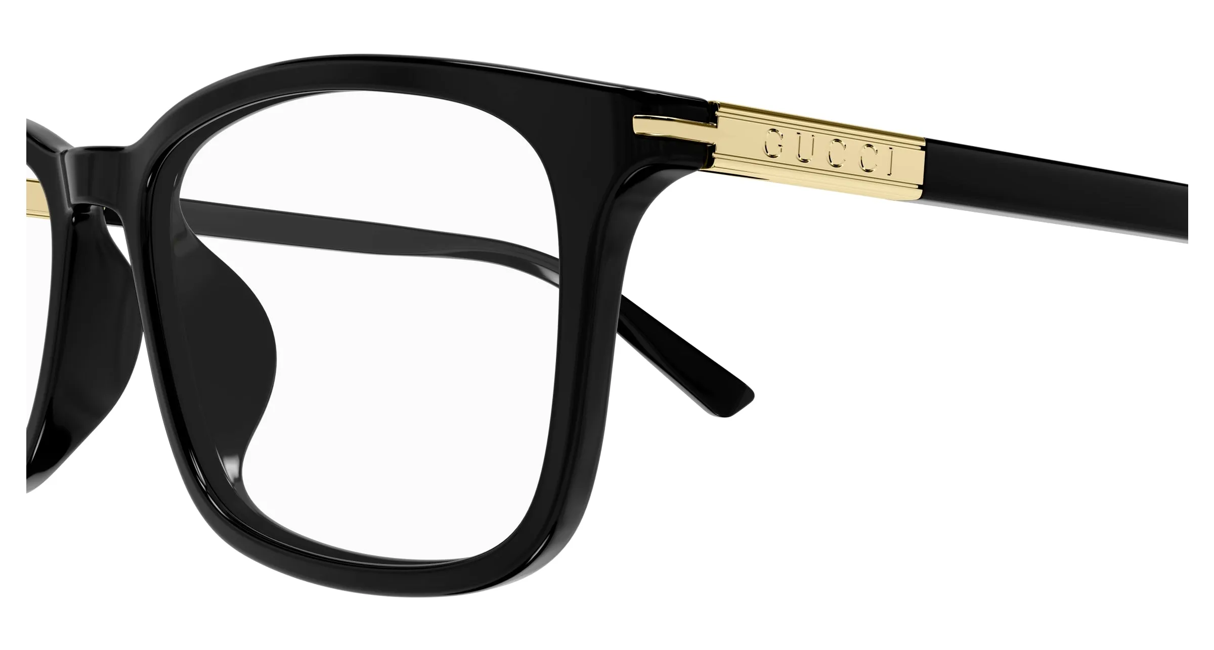 Gucci GG1900OA 001 Montature da vista Acetato Nero Trasparente Squadrata - immagine 3