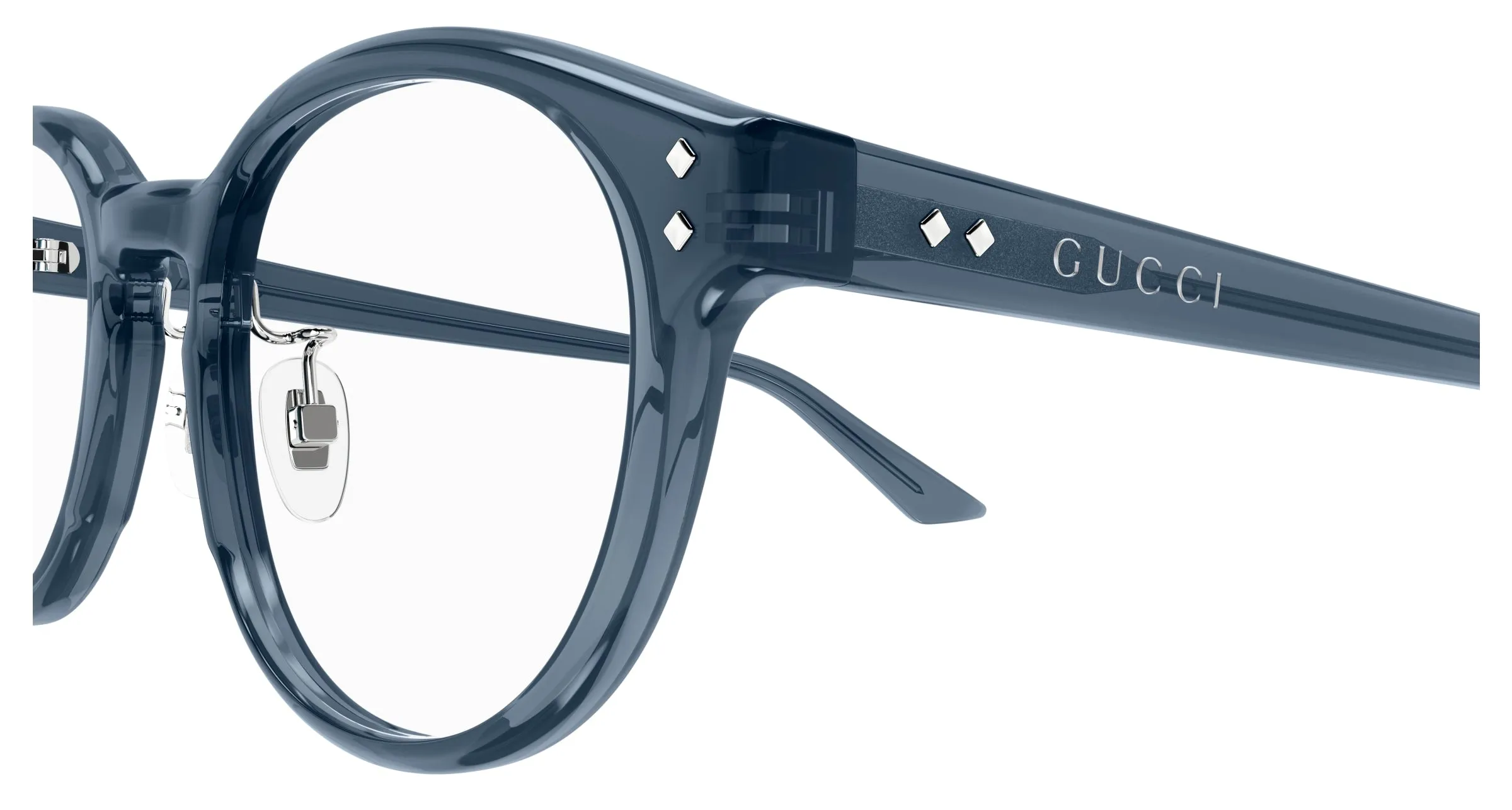 Gucci GG1898OA 003 Montature da vista Acetato Blu Trasparente Rotonda - immagine 3