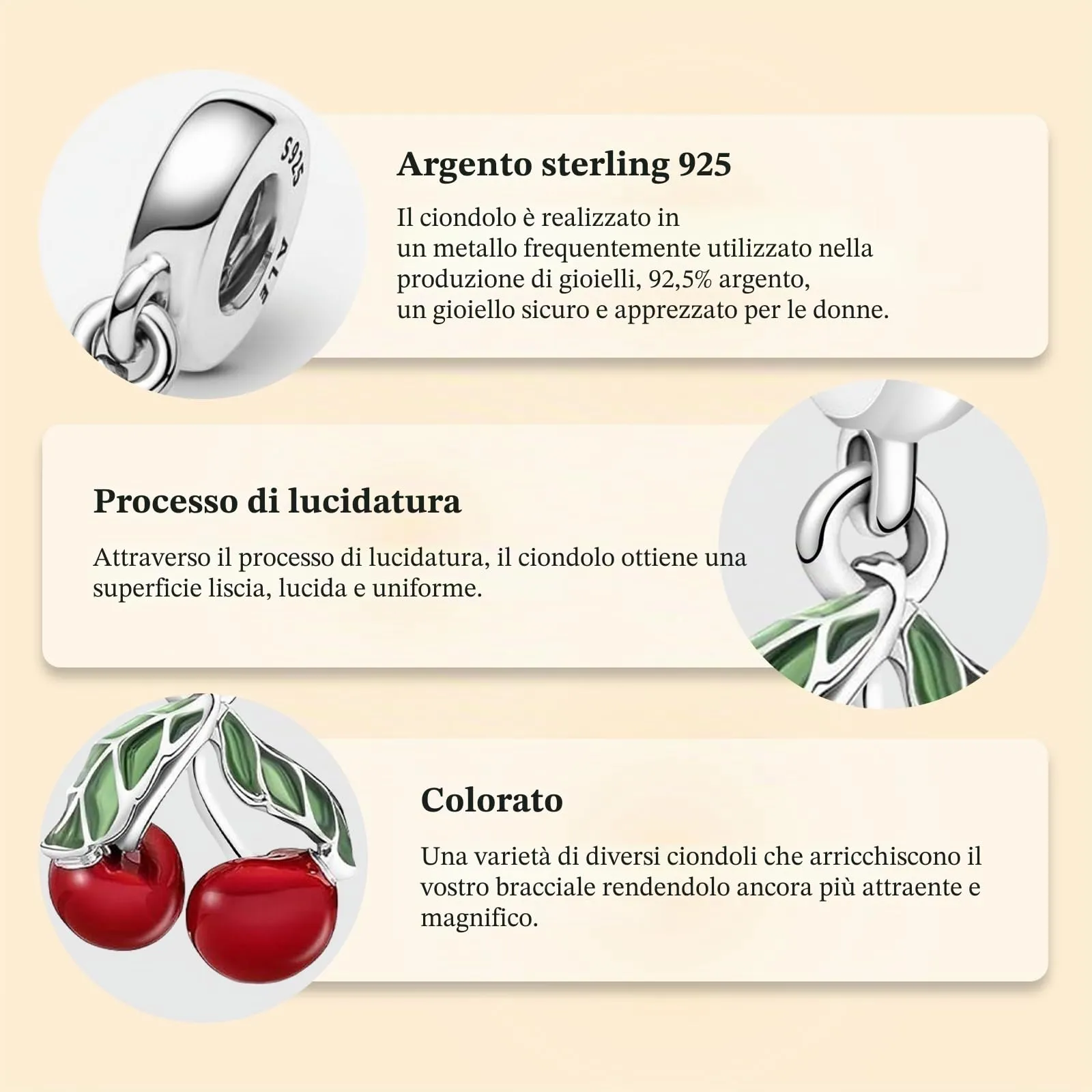 J.Fée Charms per Bracciali Ciondoli per Collane in 925 Argento - immagine 6