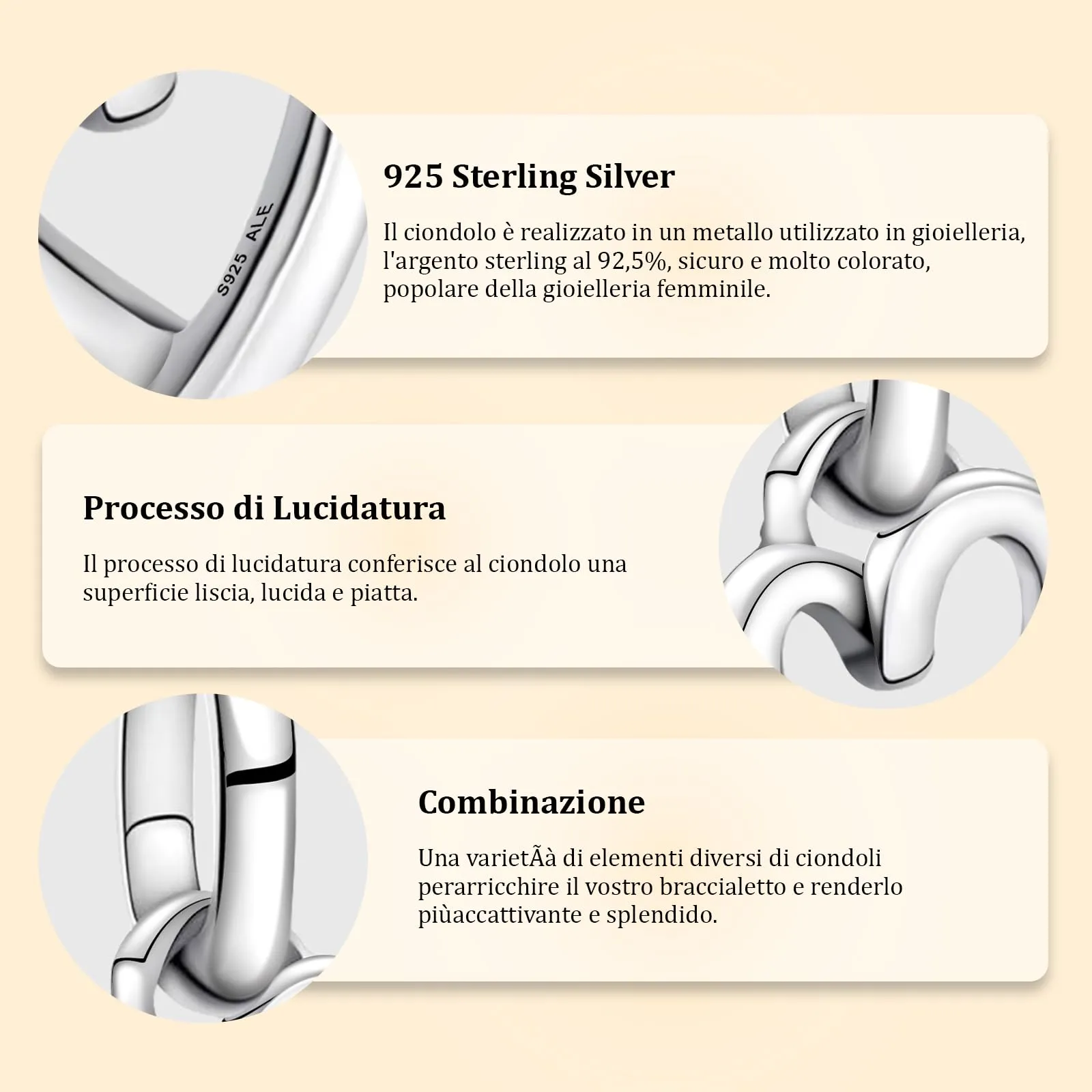 J.Fée Charms per Bracciali Ciondoli per Collane in 925 Argento - immagine 6