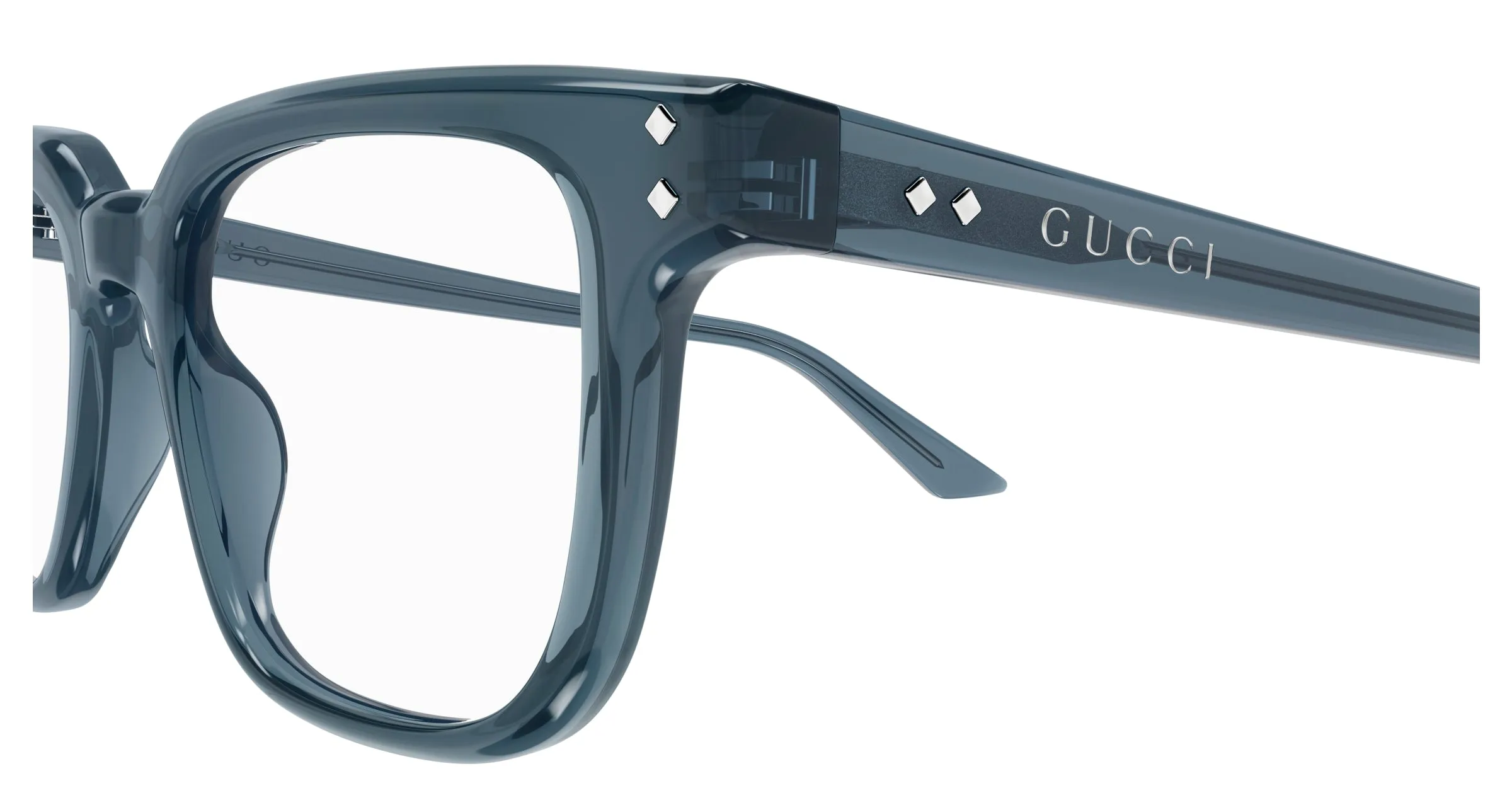 Gucci GG1895O 003 Montature da vista Acetato Blu Trasparente Squadrata - immagine 3