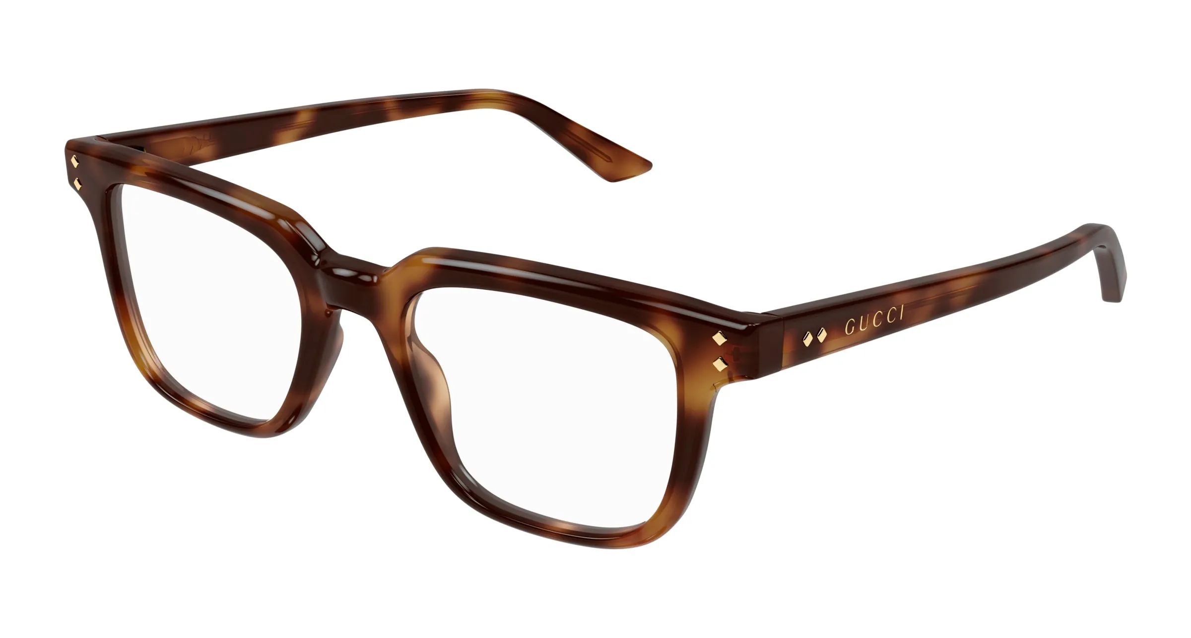 Gucci GG1895O 002 Montature da vista Acetato Havana Trasparente Squadrata - immagine 1