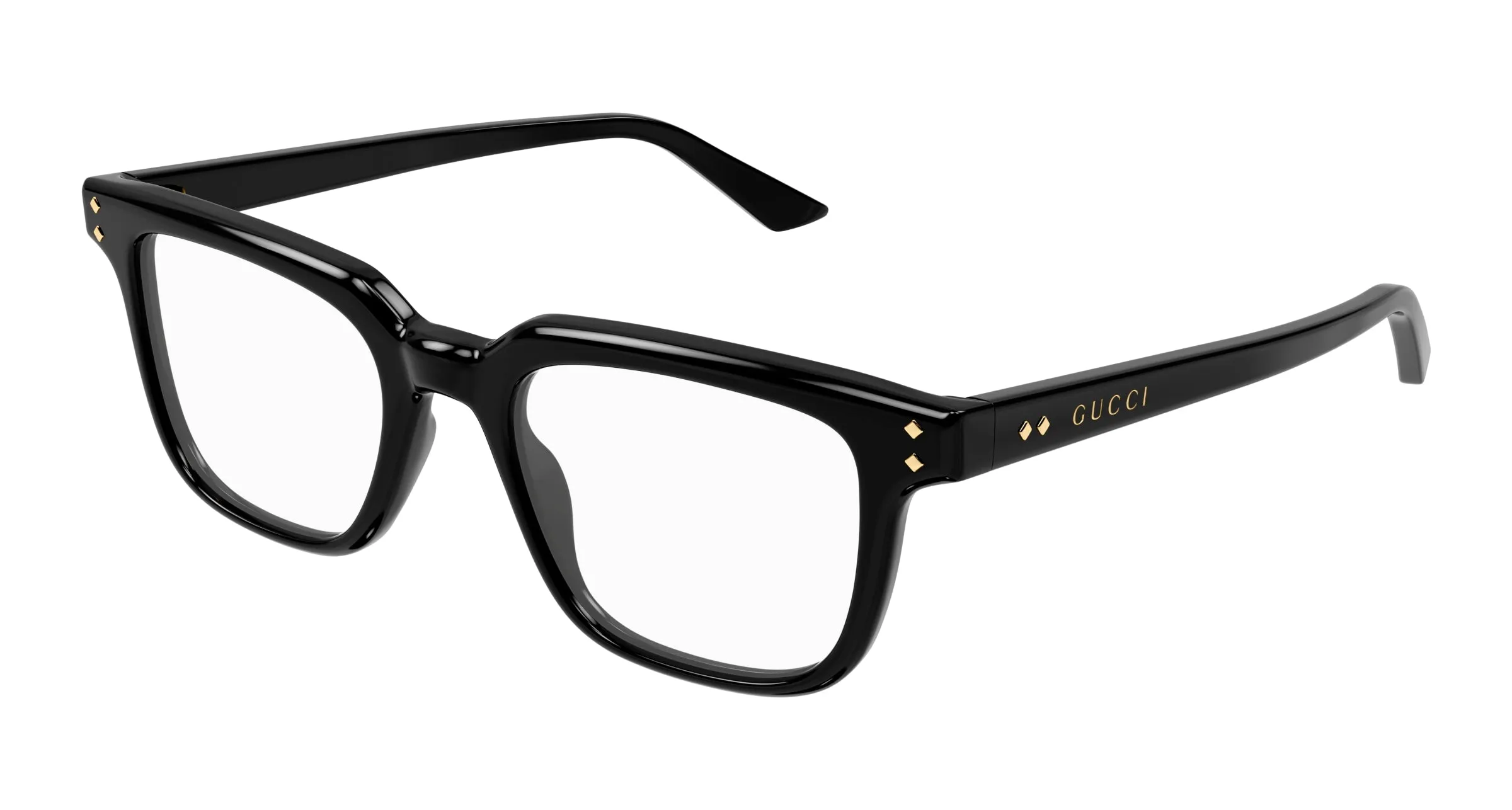 Gucci GG1895O 001 Montature da vista Acetato Nero Trasparente Squadrata - immagine 1