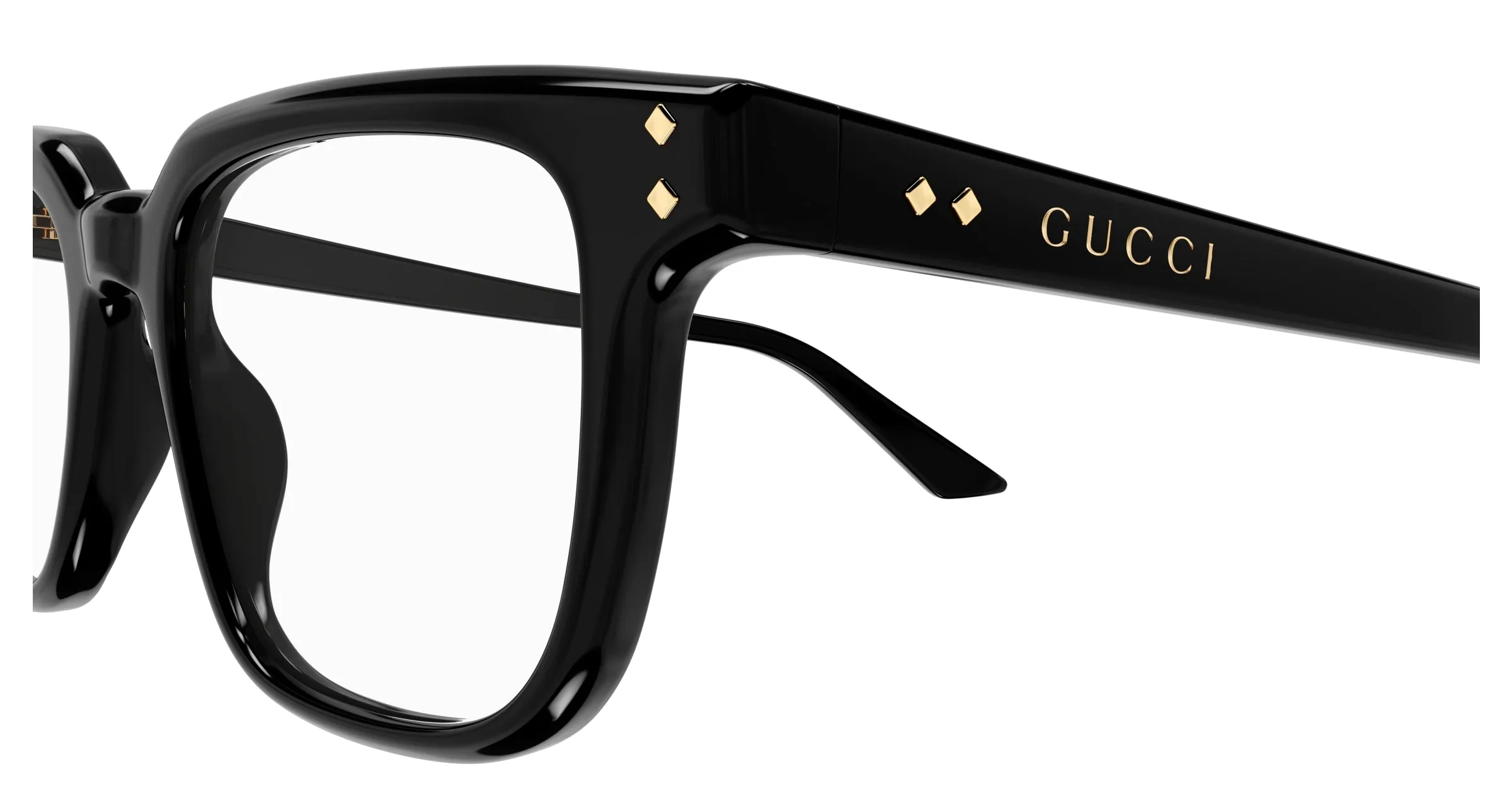 Gucci GG1895O 001 Montature da vista Acetato Nero Trasparente Squadrata - immagine 3