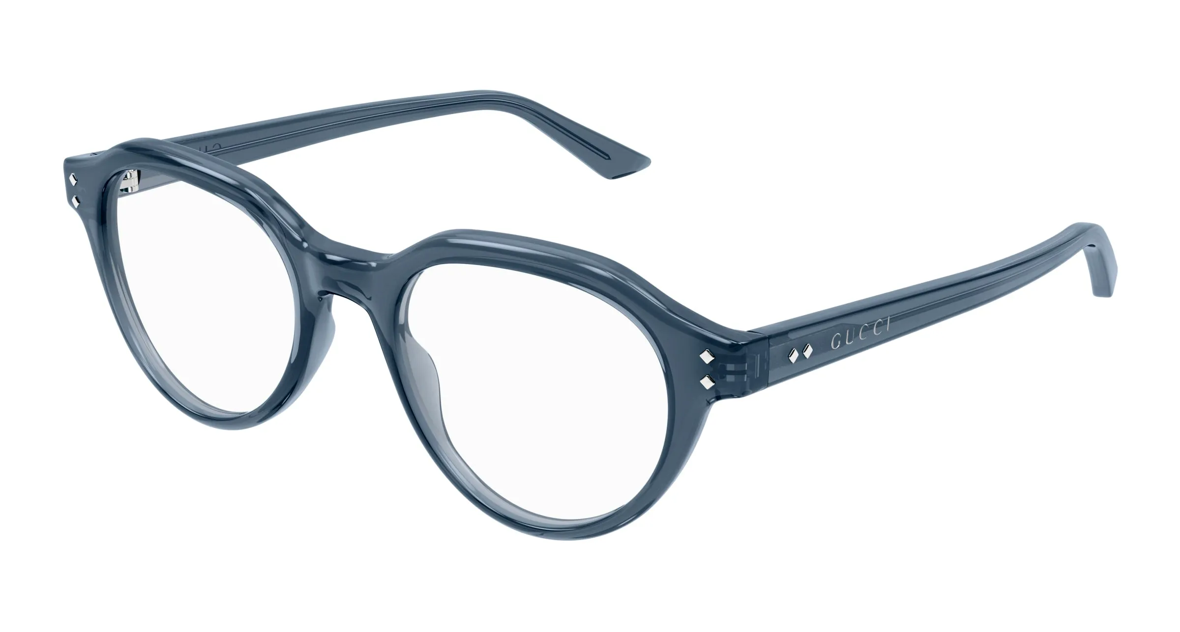 Gucci GG1894O 003 Montature da vista Acetato Blu Trasparente Rotonda - immagine 1