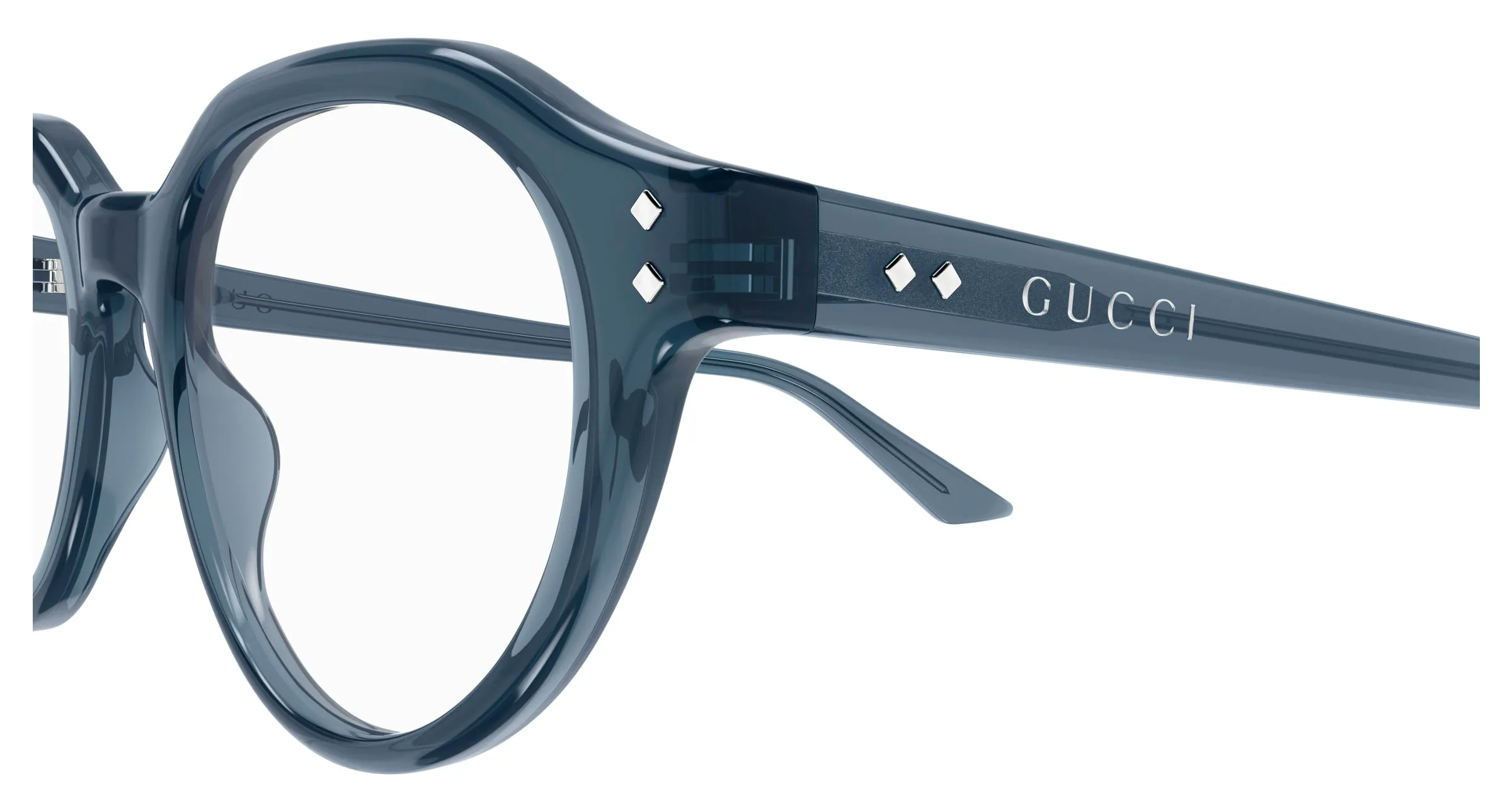 Gucci GG1894O 003 Montature da vista Acetato Blu Trasparente Rotonda - immagine 3