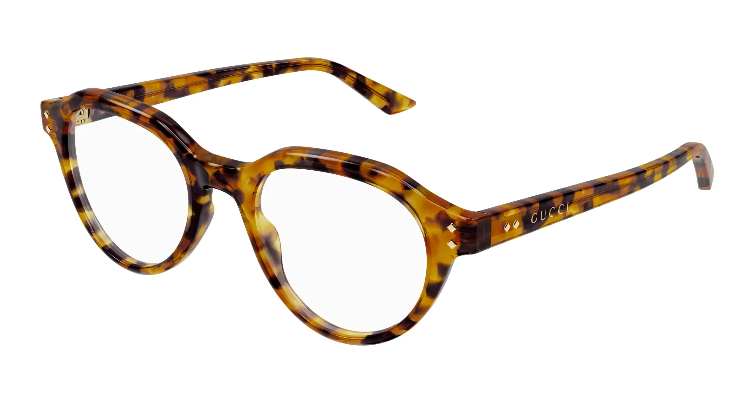 Gucci GG1894O 002 Montature da vista Acetato Havana Trasparente Rotonda - immagine 1