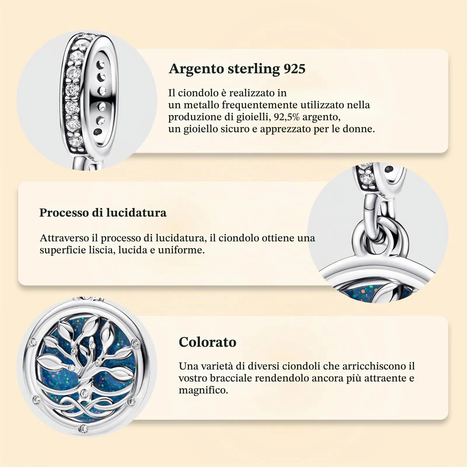 J.Fée Charms per Bracciali Ciondoli per Collane in 925 Argento - immagine 6