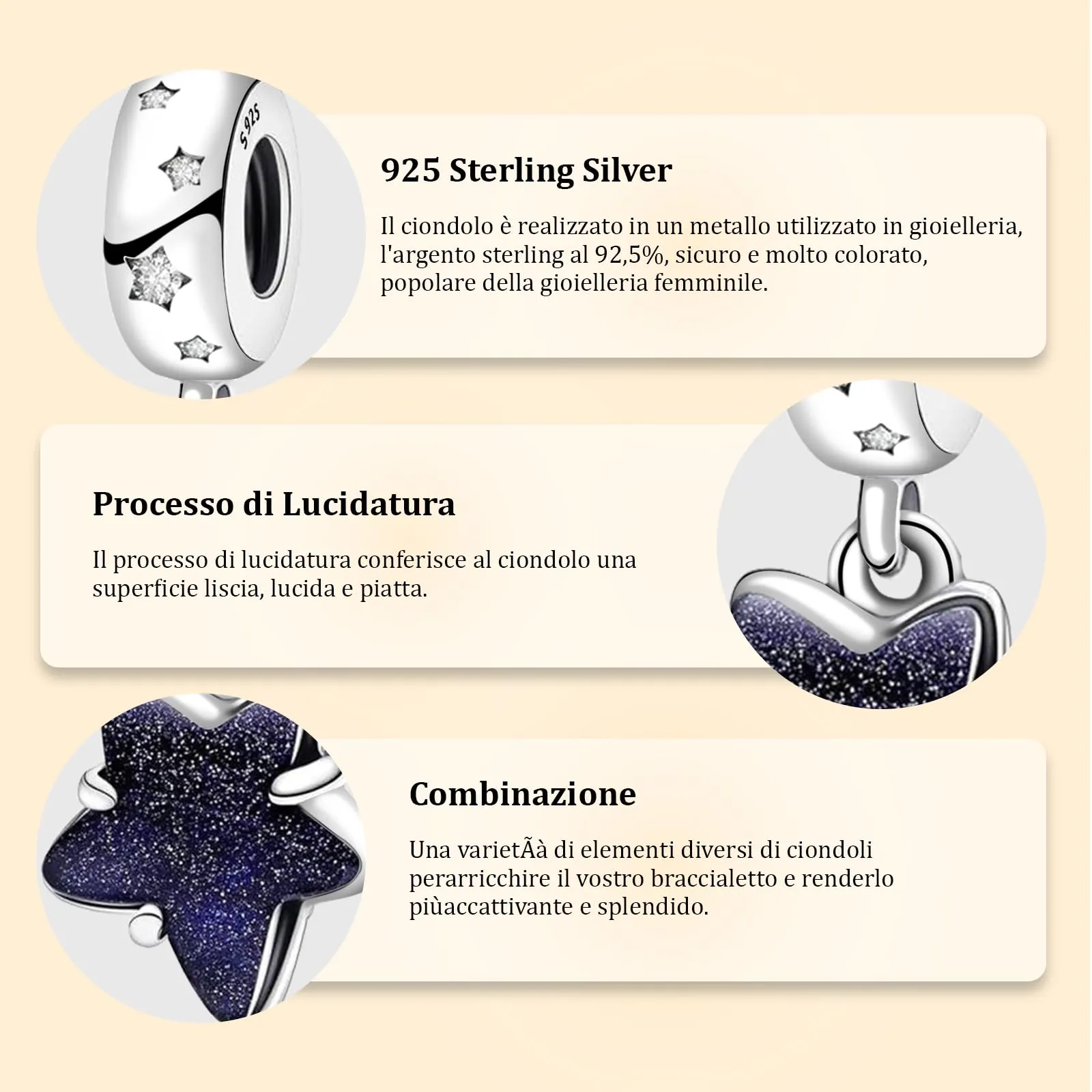 J.Fée Charms per Bracciali Ciondoli per Collane in 925 Argento - immagine 6