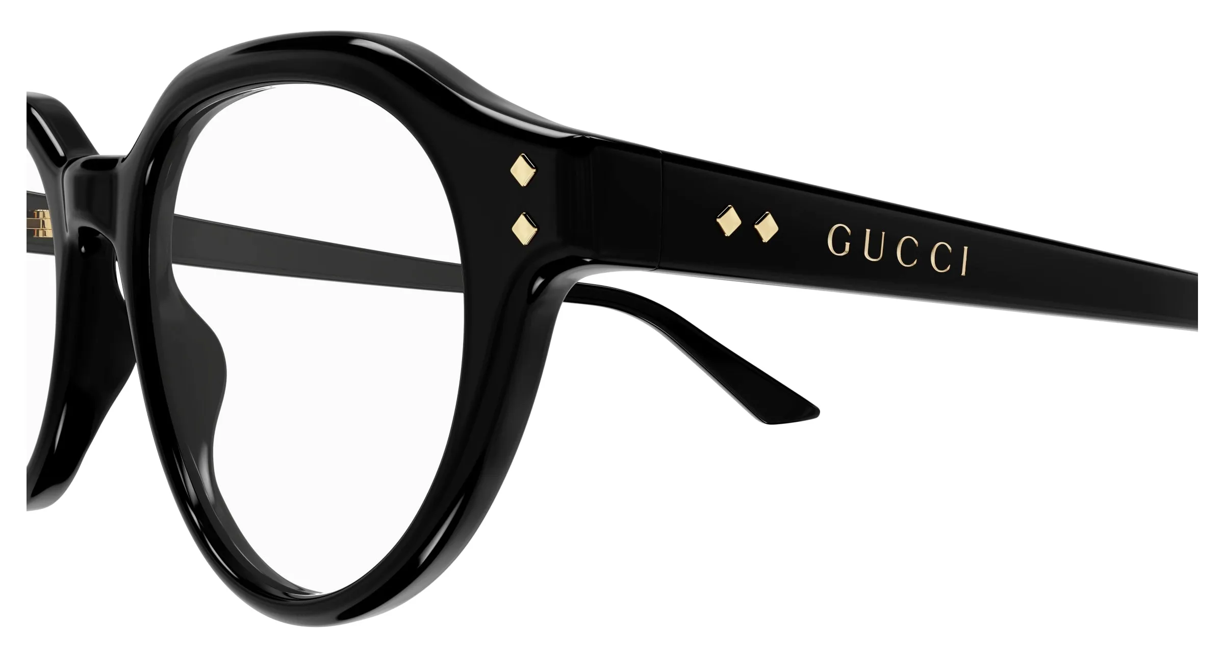 Gucci GG1894O 001 Montature da vista Acetato Nero Trasparente Rotonda - immagine 3