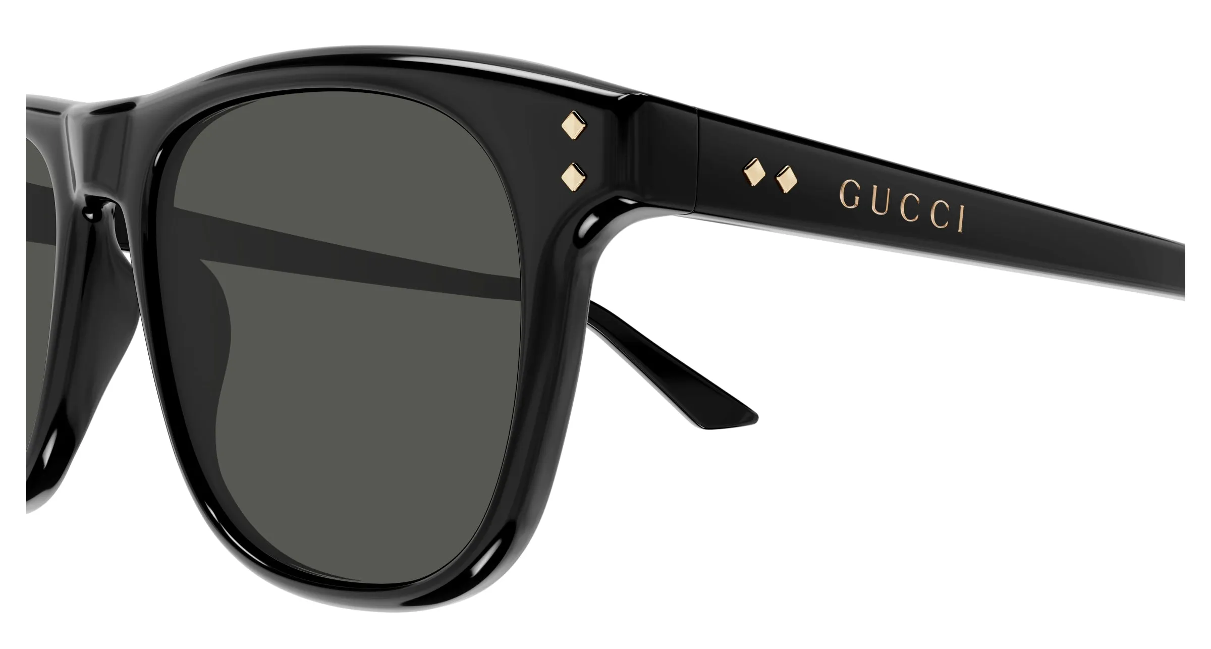Gucci GG1893S 001 Occhiali da sole Acetato Nero Grigio Squadrata - immagine 3