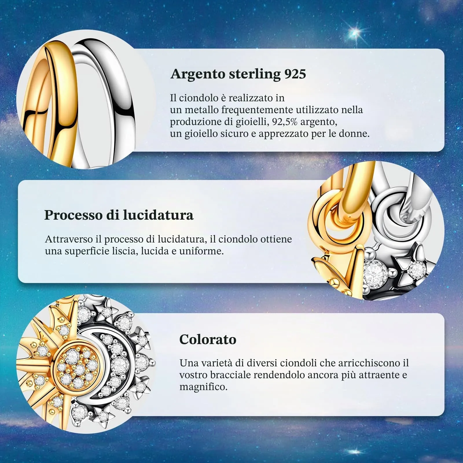 J.Fée Charms per Bracciali Ciondoli per Collane in 925 Argento - immagine 3