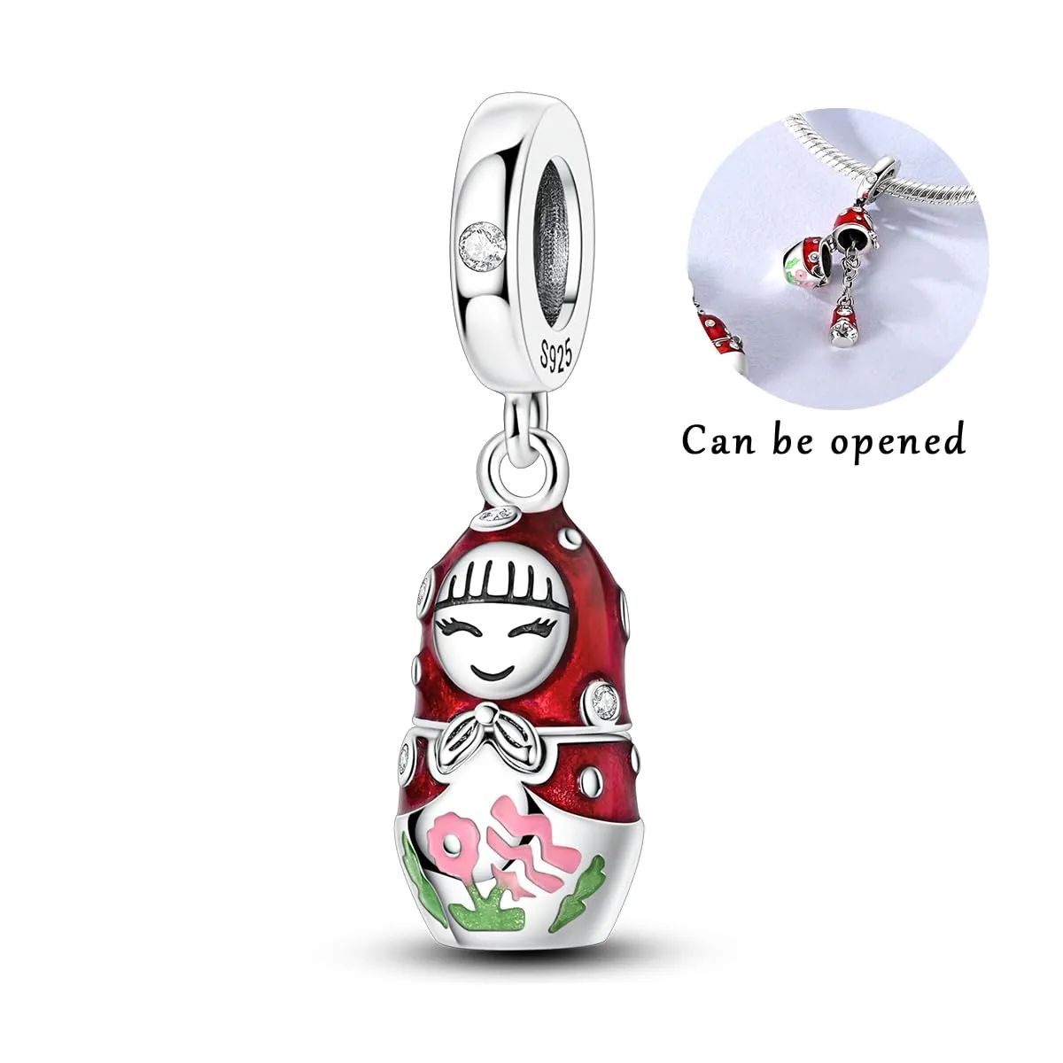 Hapour Ciondoli in argento sterling 925 per braccialetti collana gioielli europei ciondolo perline barboncino Charm per donne mamma, Argento sterling - immagine 2