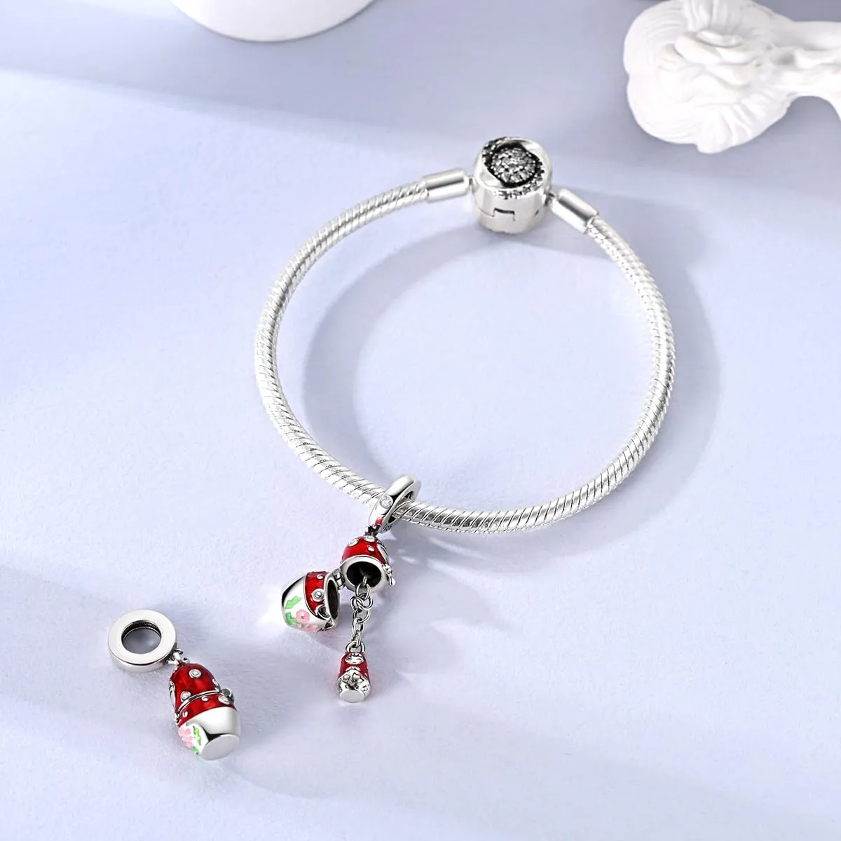 Hapour Ciondoli in argento sterling 925 per braccialetti collana gioielli europei ciondolo perline barboncino Charm per donne mamma, Argento sterling - immagine 3