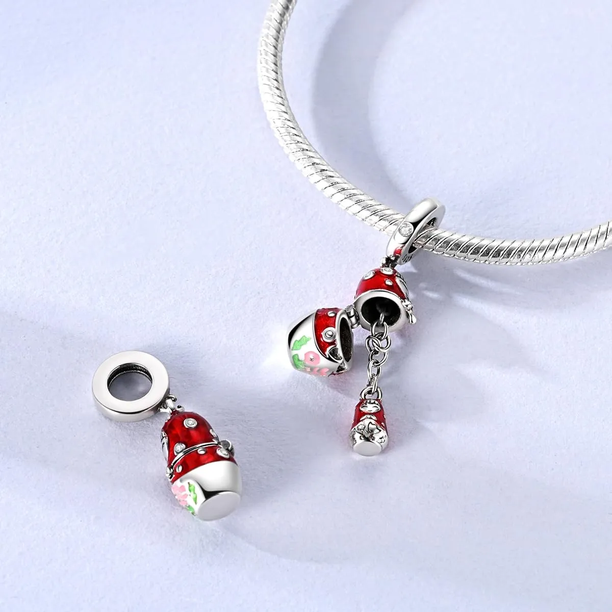 Hapour Ciondoli in argento sterling 925 per braccialetti collana gioielli europei ciondolo perline barboncino Charm per donne mamma, Argento sterling - immagine 4
