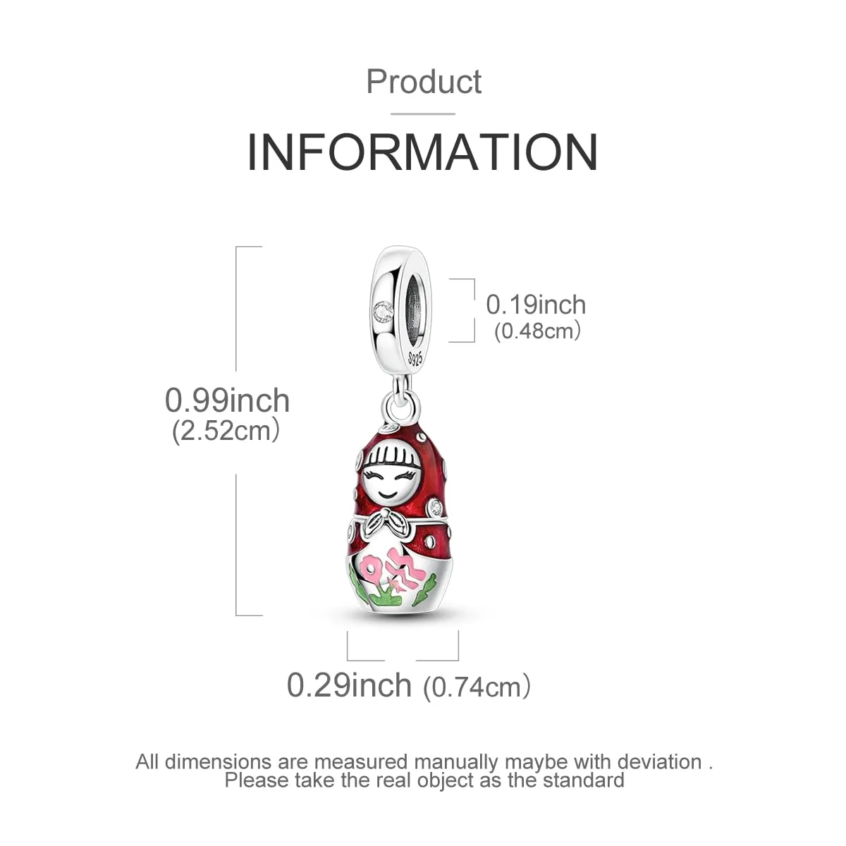 Hapour Ciondoli in argento sterling 925 per braccialetti collana gioielli europei ciondolo perline barboncino Charm per donne mamma, Argento sterling - immagine 5