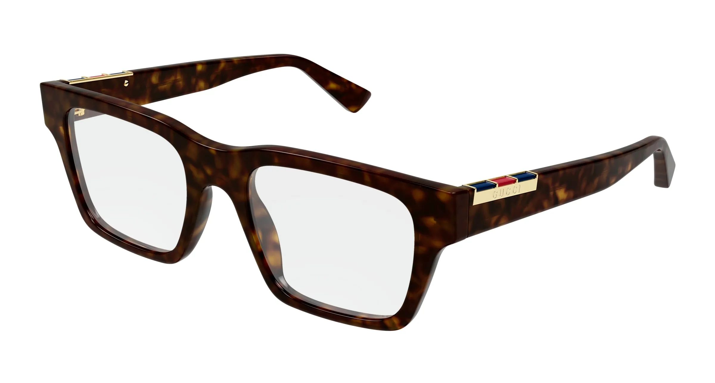 Gucci GG1889O 002 Montature da vista Acetato Havana Trasparente Squadrata - immagine 1