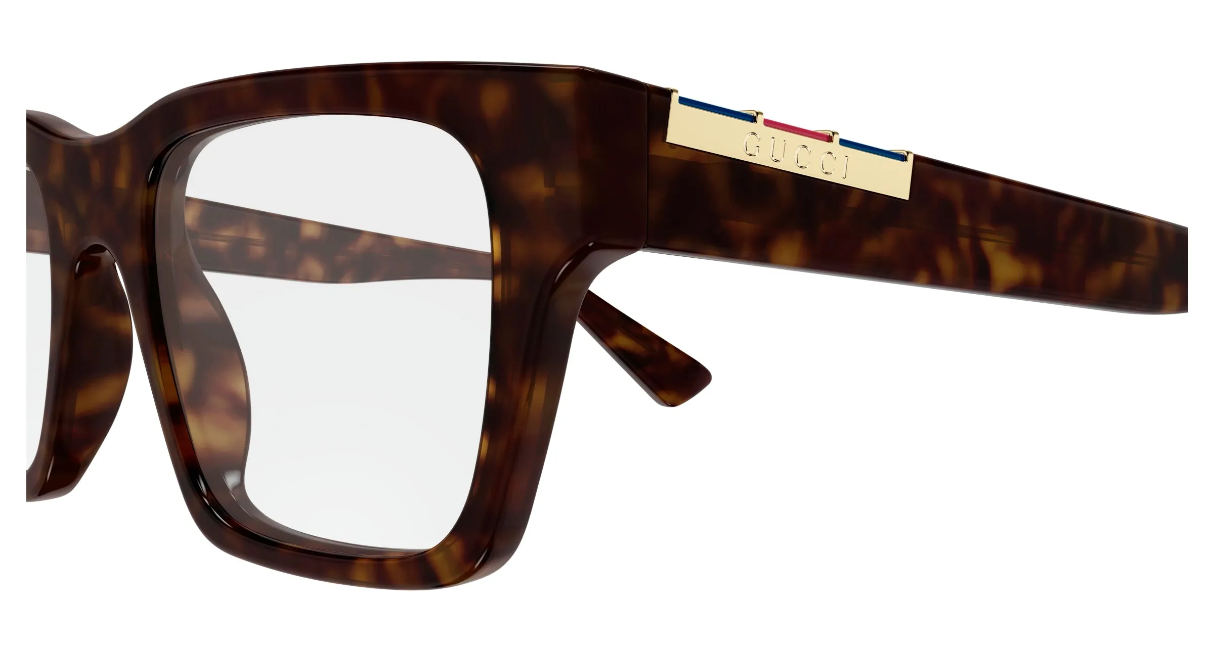 Gucci GG1889O 002 Montature da vista Acetato Havana Trasparente Squadrata - immagine 3