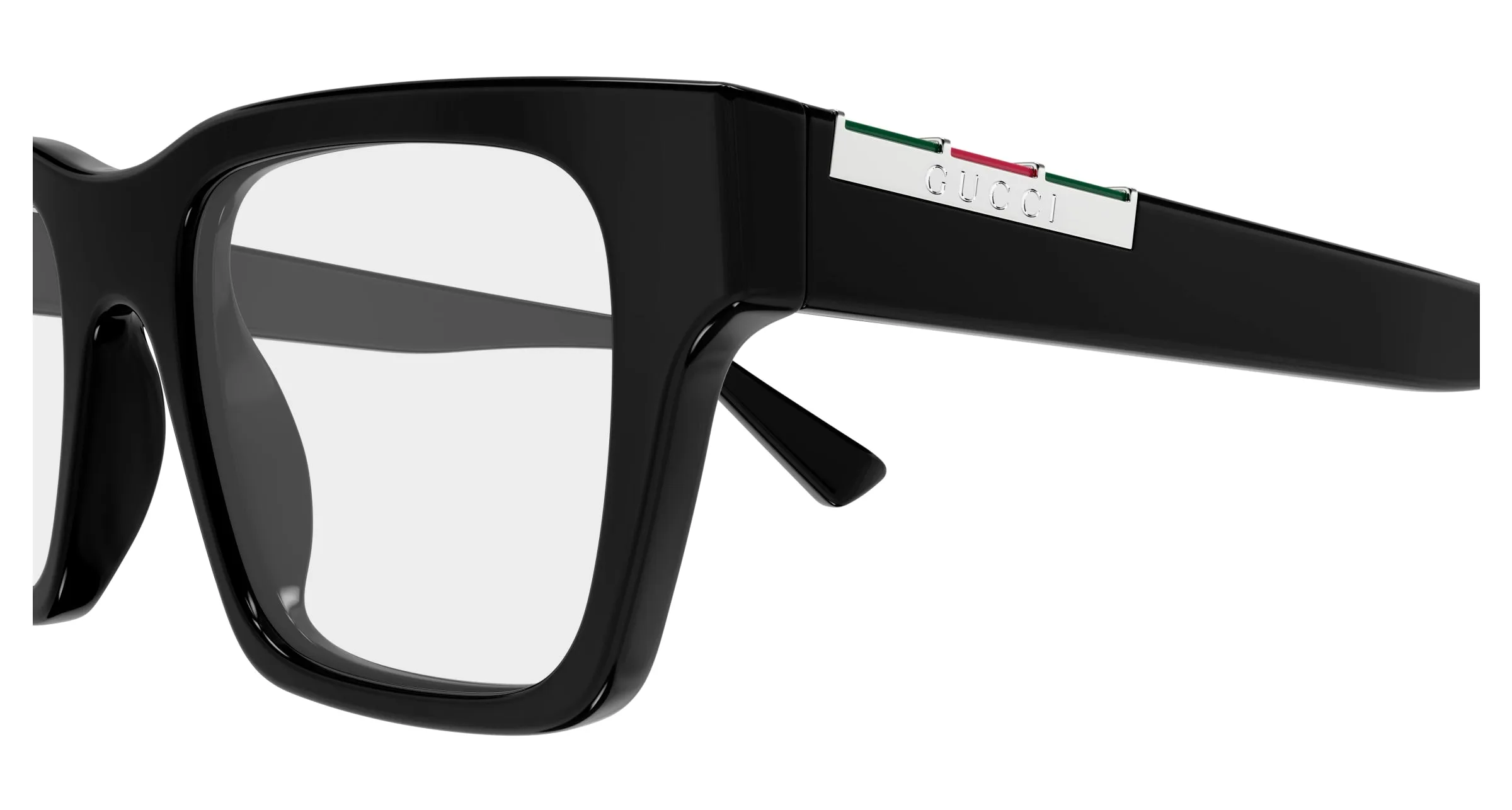 Gucci GG1889O 001 Montature da vista Acetato Nero Trasparente Squadrata - immagine 3