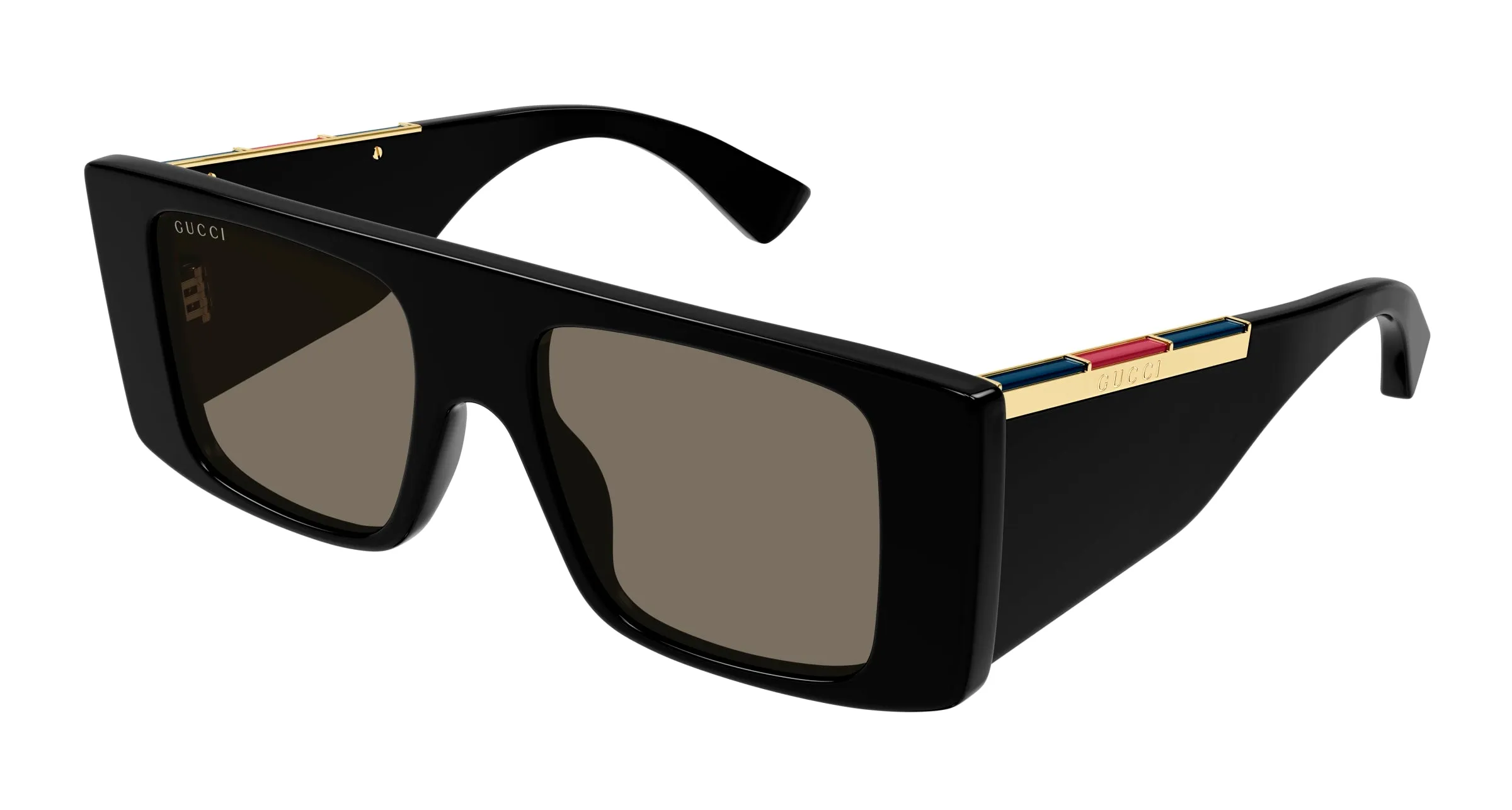 Gucci GG1888S 001 Occhiali da sole Acetato Nero Marrone Squadrata - immagine 1
