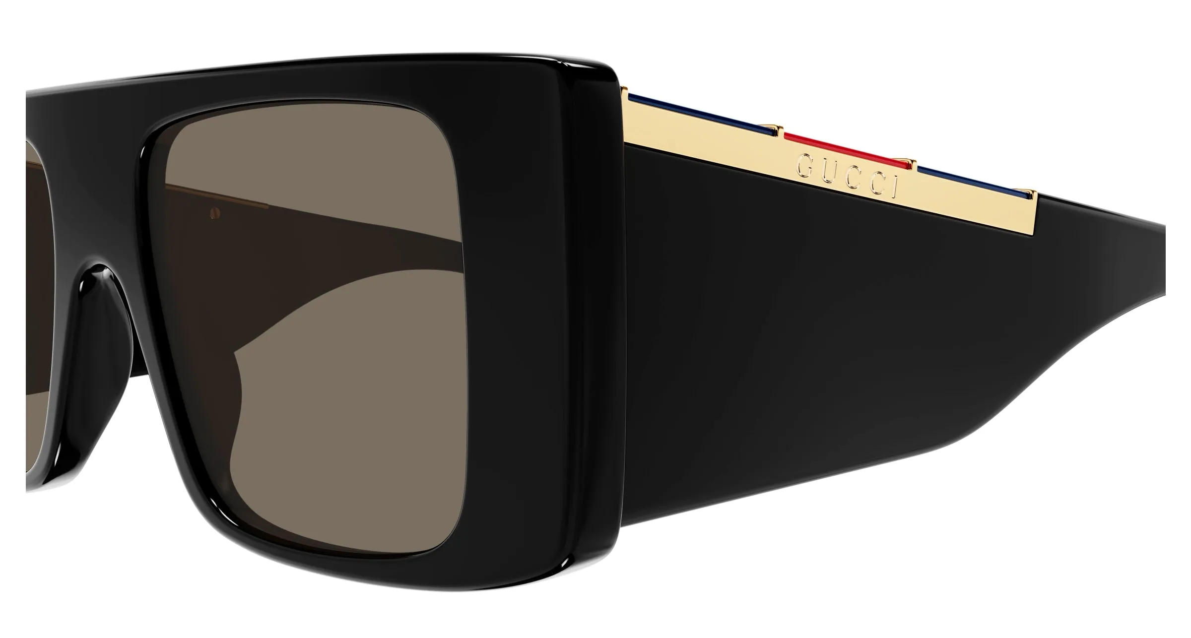 Gucci GG1888S 001 Occhiali da sole Acetato Nero Marrone Squadrata - immagine 3