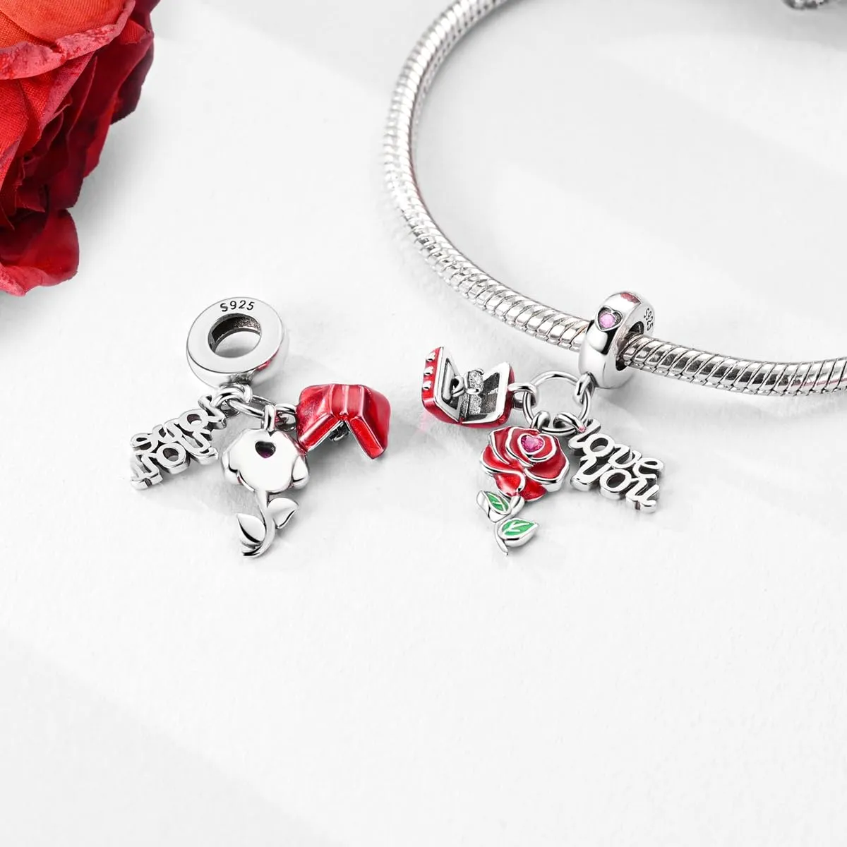 Hapour Ciondoli in argento sterling 925 per braccialetti collana gioielli europei ciondolo perline barboncino Charm per donne mamma, Argento sterling - immagine 3