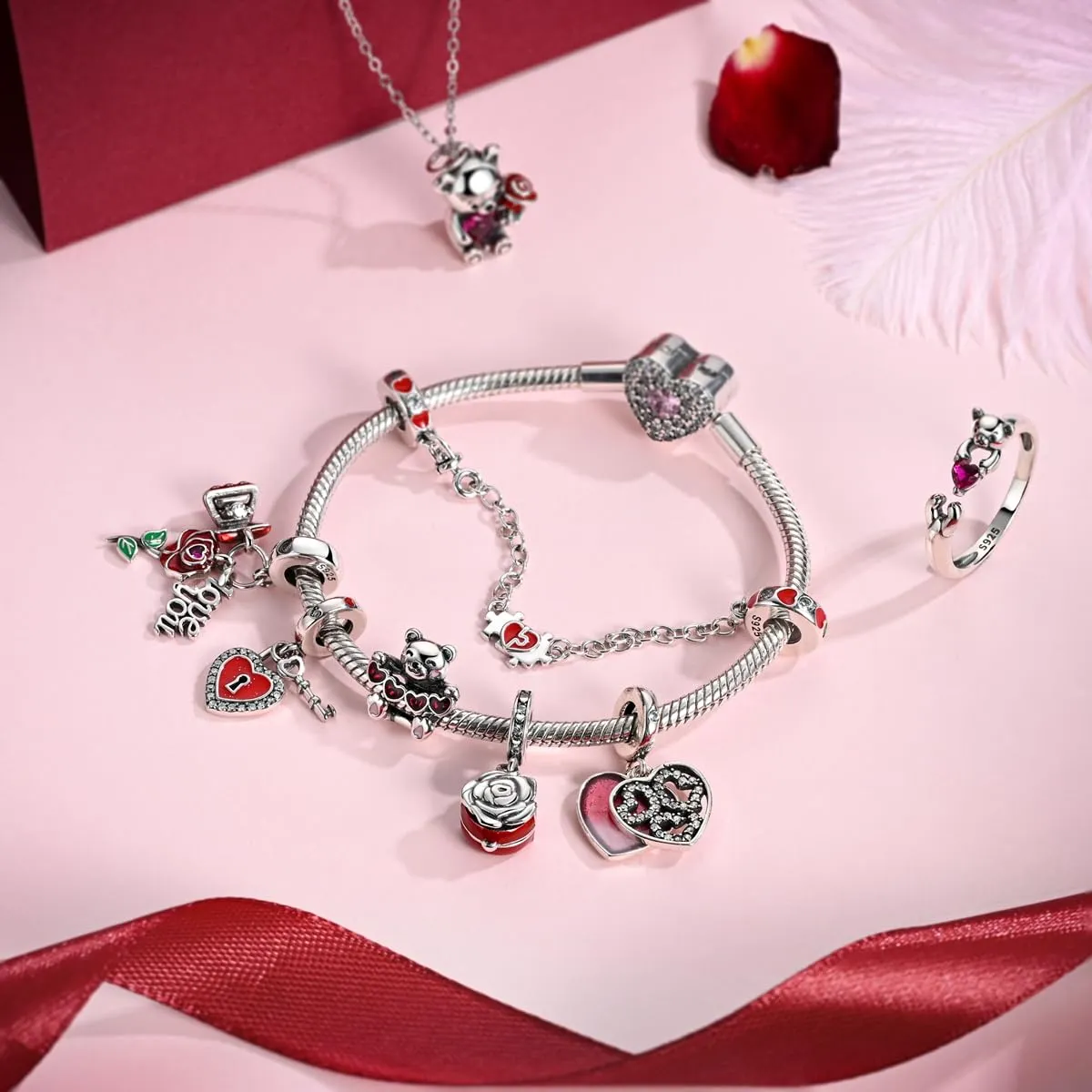 Hapour Ciondoli in argento sterling 925 per braccialetti collana gioielli europei ciondolo perline barboncino Charm per donne mamma, Argento sterling - immagine 7