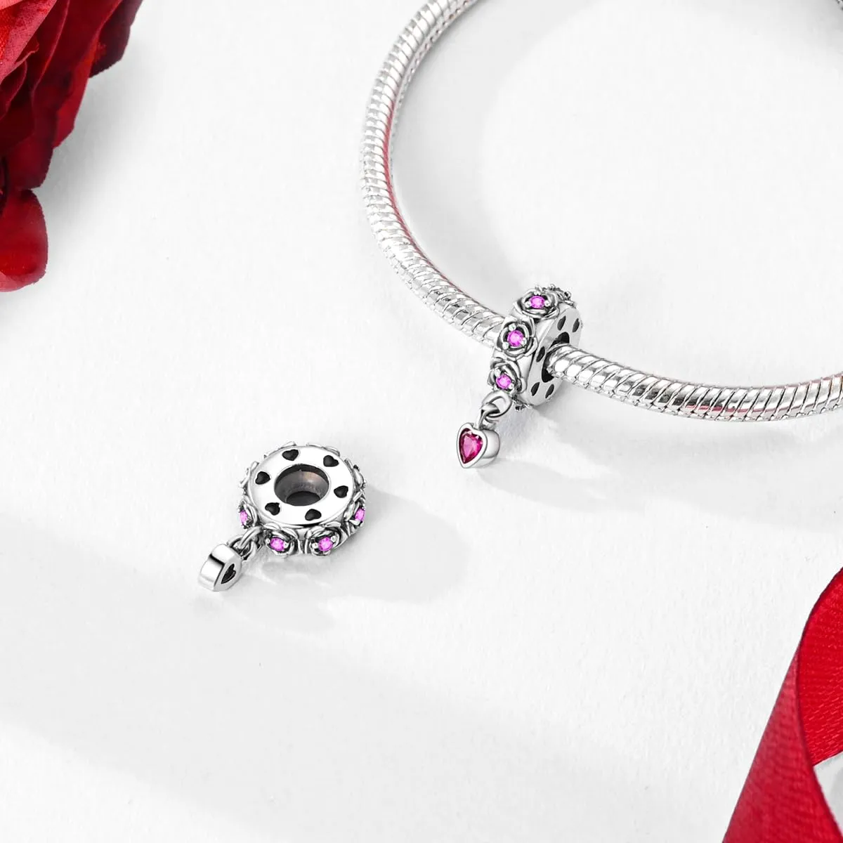 Hapour Ciondoli in argento sterling 925 per braccialetti collana gioielli europei ciondolo perline barboncino Charm per donne mamma, Argento sterling - immagine 3