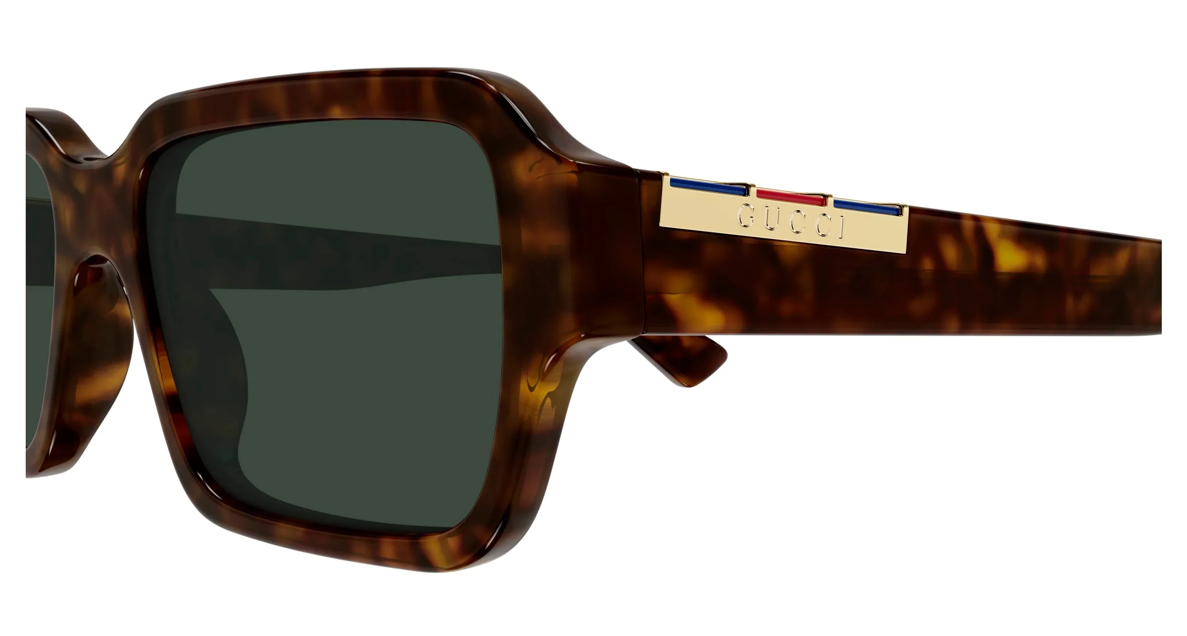Gucci GG1887S 002 Occhiali da sole Acetato Havana Verde Squadrata - immagine 3