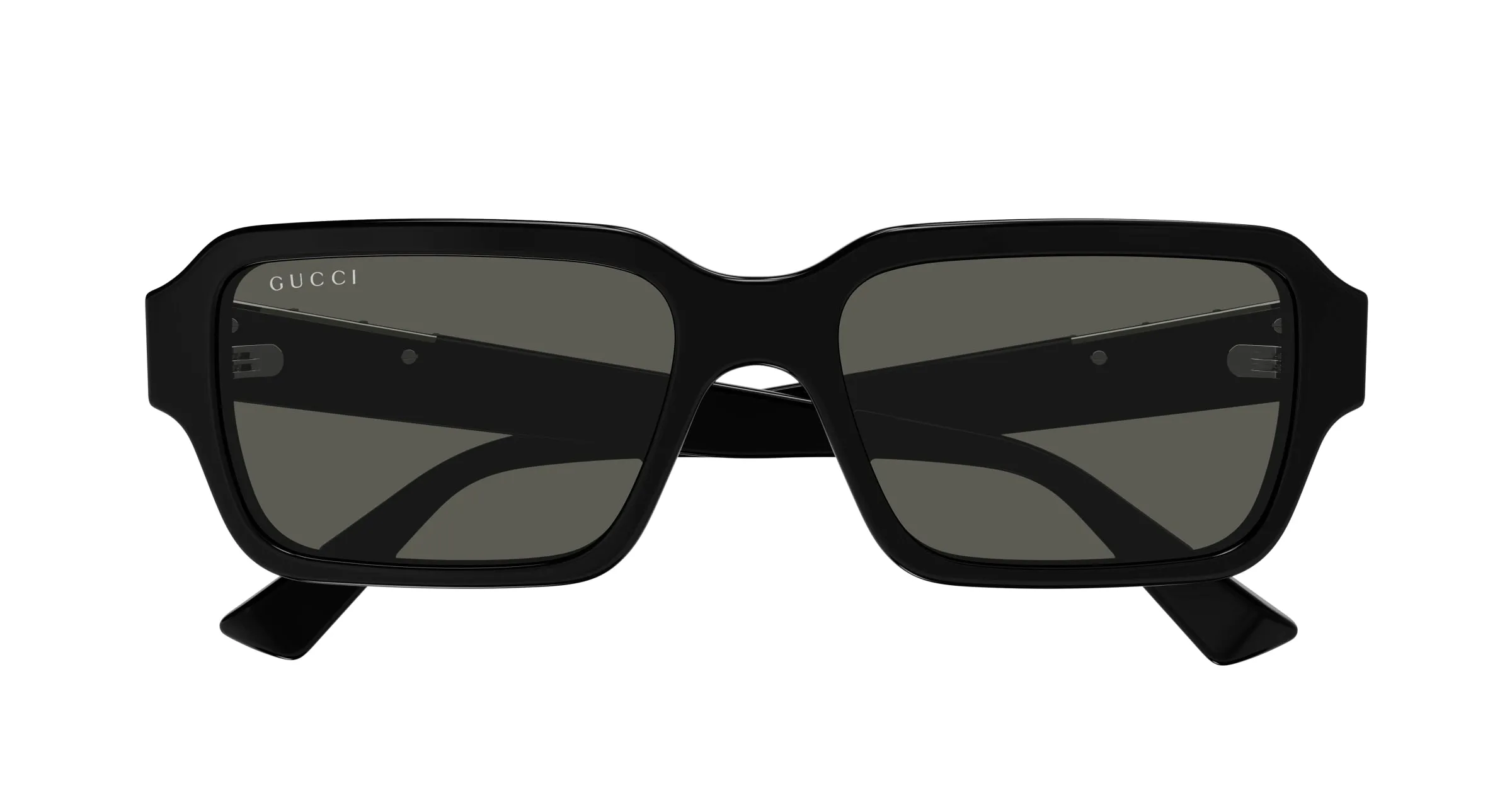 Gucci GG1887S 001 Occhiali da sole Acetato Nero Grigio Squadrata - immagine 2