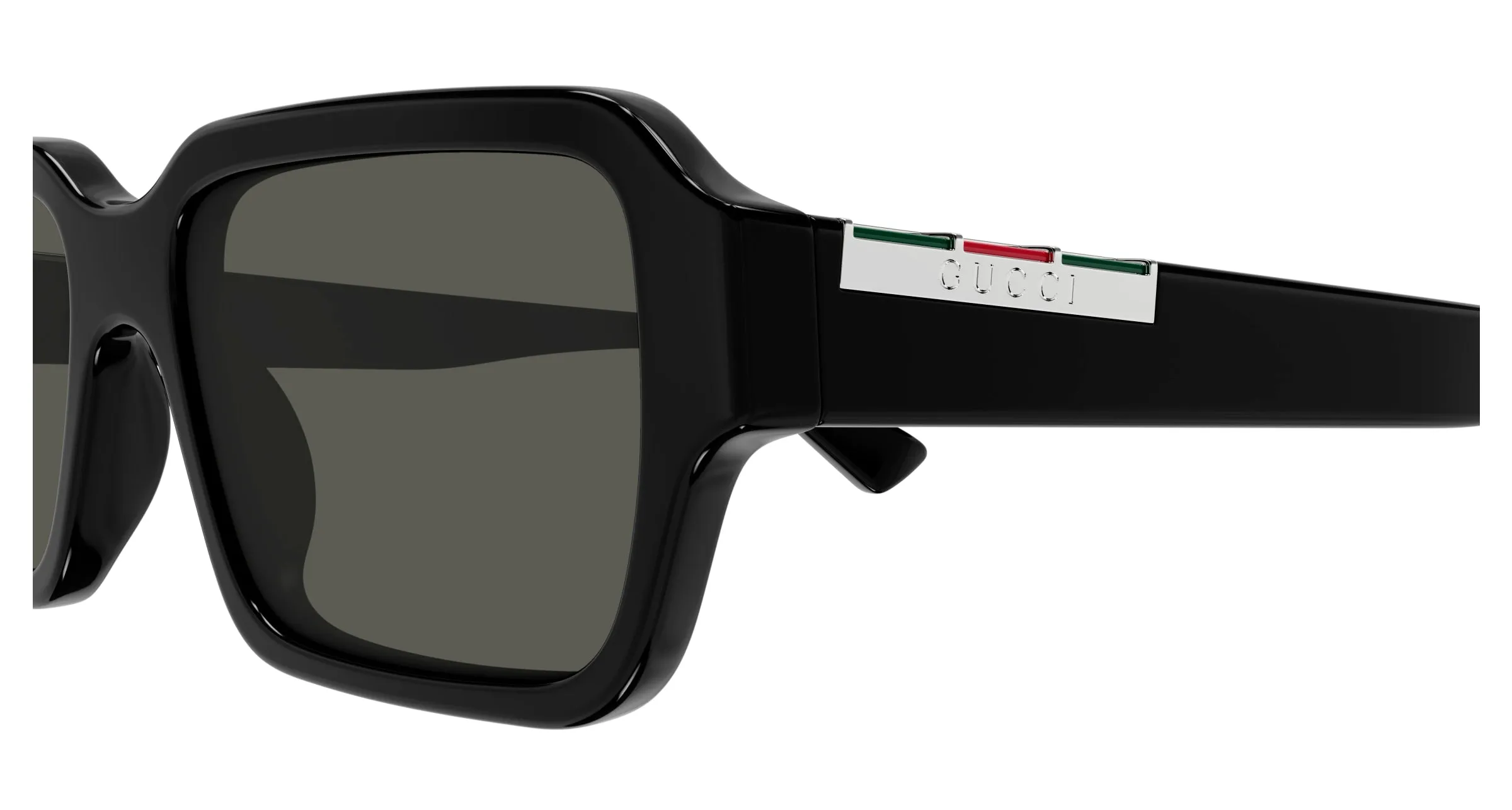 Gucci GG1887S 001 Occhiali da sole Acetato Nero Grigio Squadrata - immagine 3