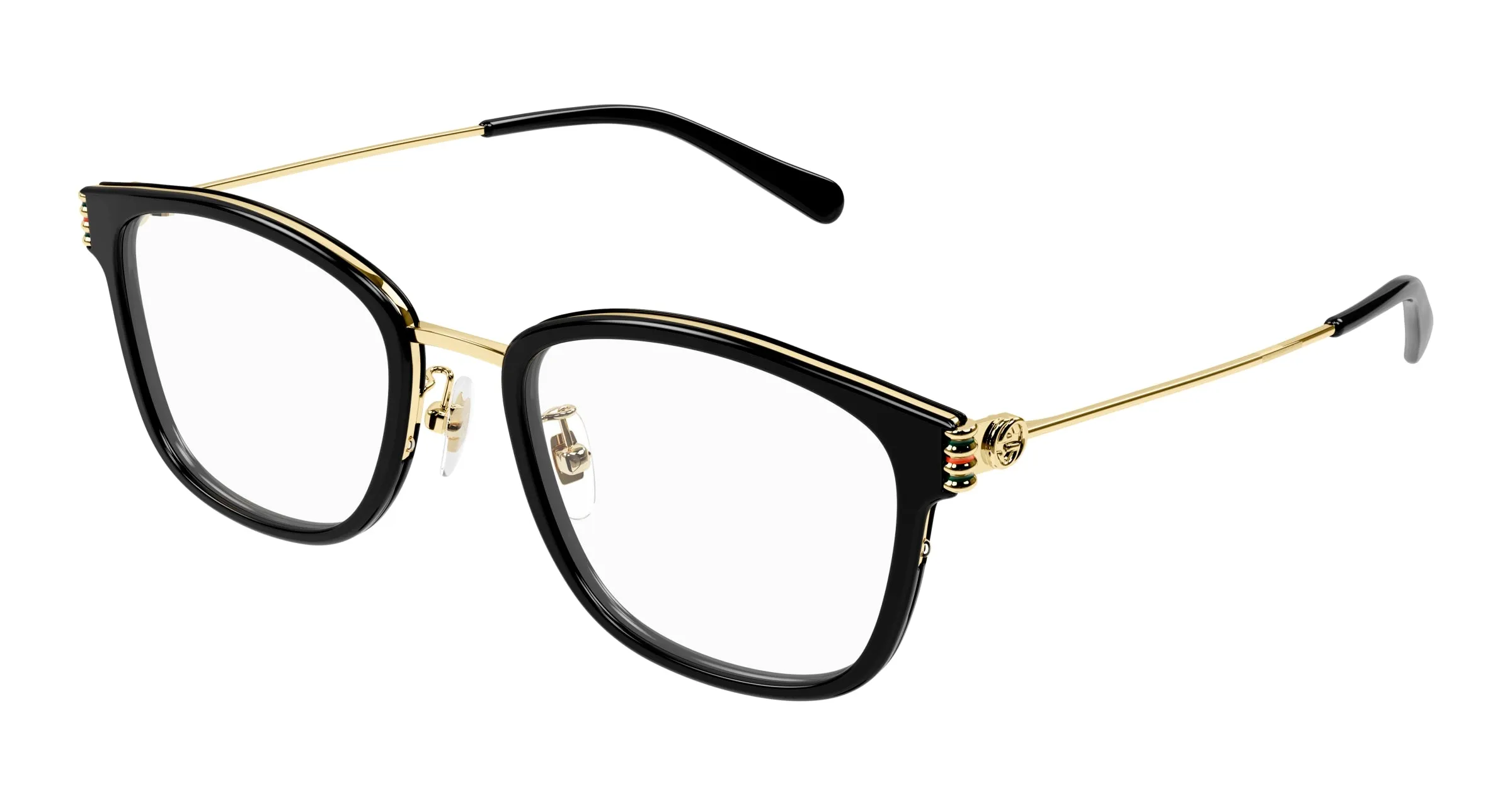 Gucci GG1886OA 001 Montature da vista Acetato Nero Trasparente Rotonda - immagine 1