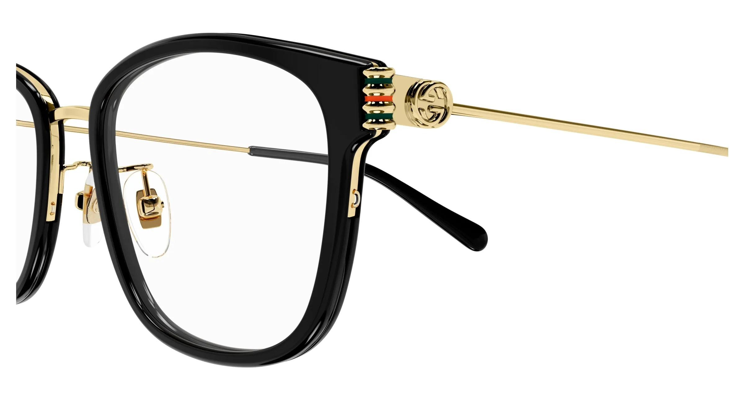 Gucci GG1886OA 001 Montature da vista Acetato Nero Trasparente Rotonda - immagine 3