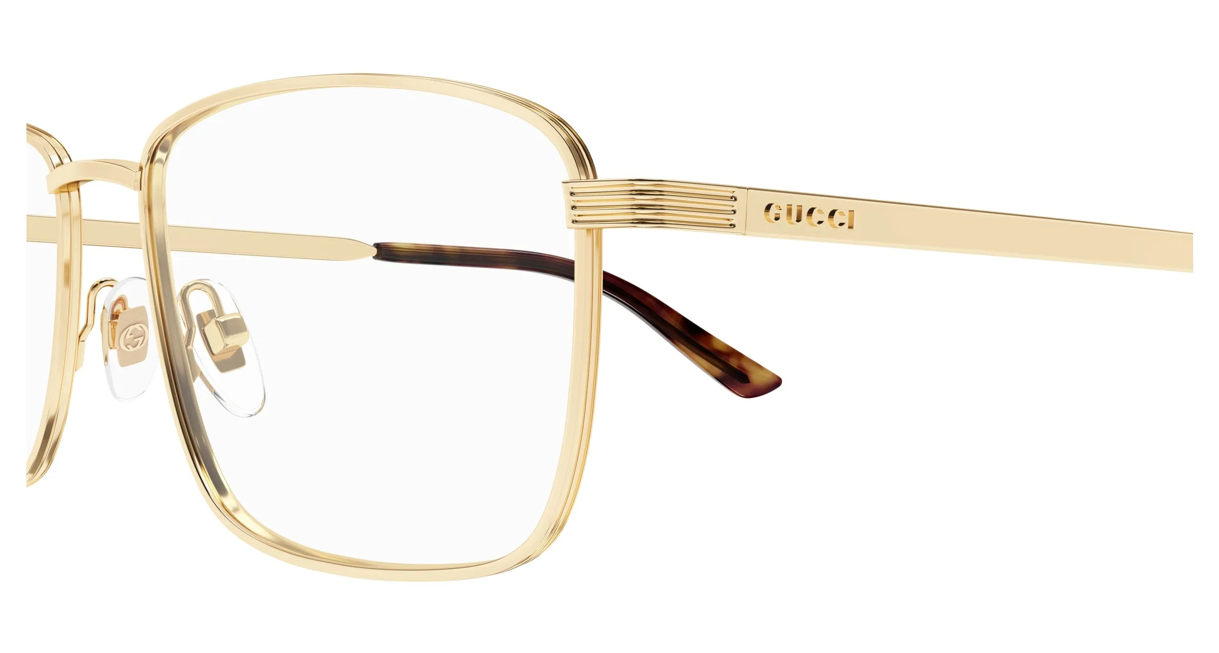 Gucci GG1882O 002 Montature da vista Metallo Oro Trasparente Squadrata - immagine 3