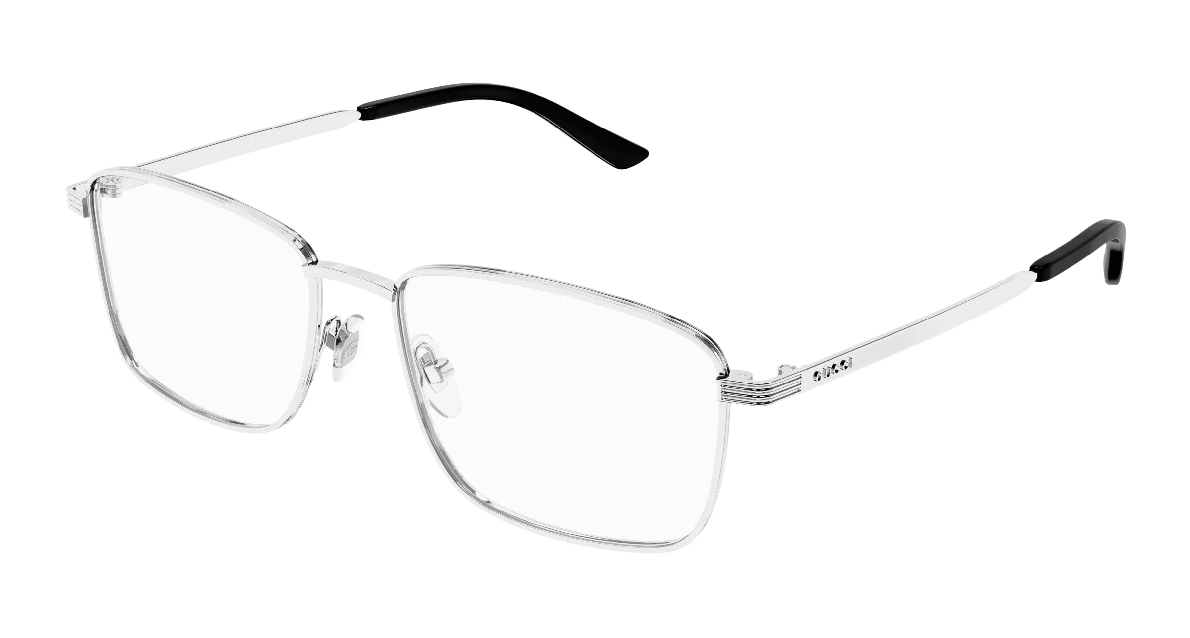 Gucci GG1882O 001 Montature da vista Metallo Argento Trasparente Squadrata - immagine 1