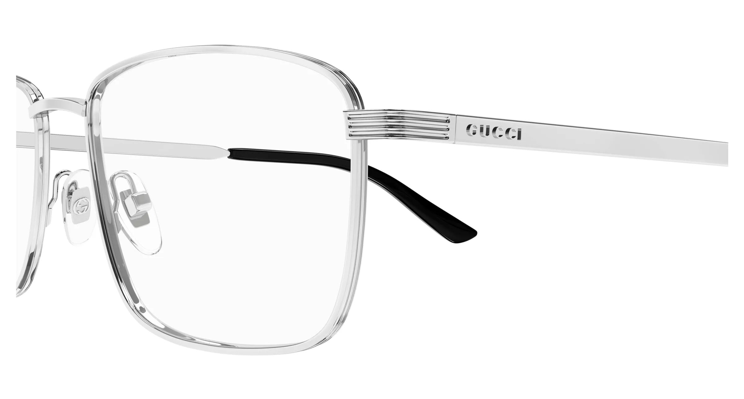 Gucci GG1882O 001 Montature da vista Metallo Argento Trasparente Squadrata - immagine 3