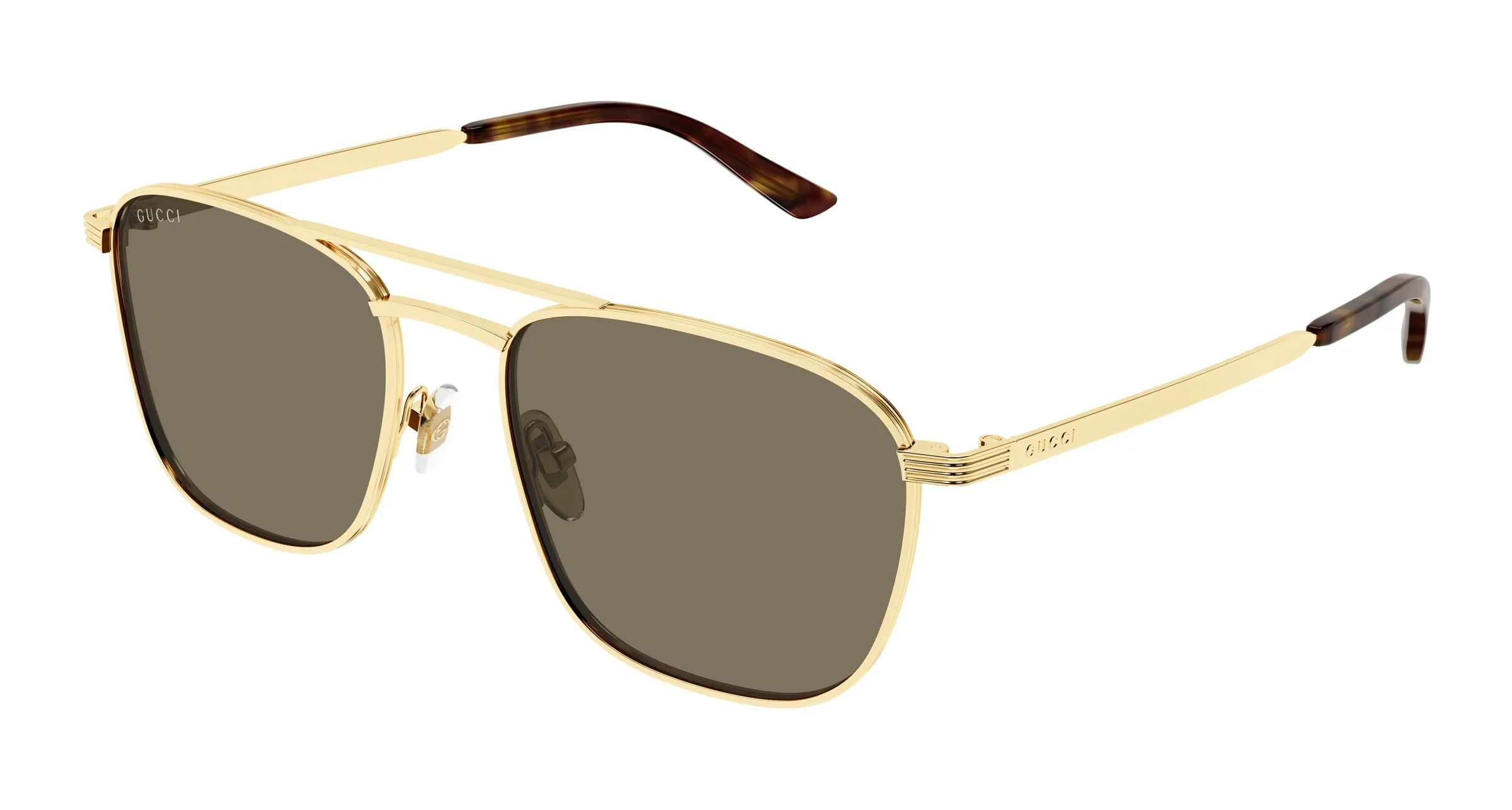 Gucci GG1881S 002 Occhiali da sole Metallo Oro Marrone Squadrata - immagine 1